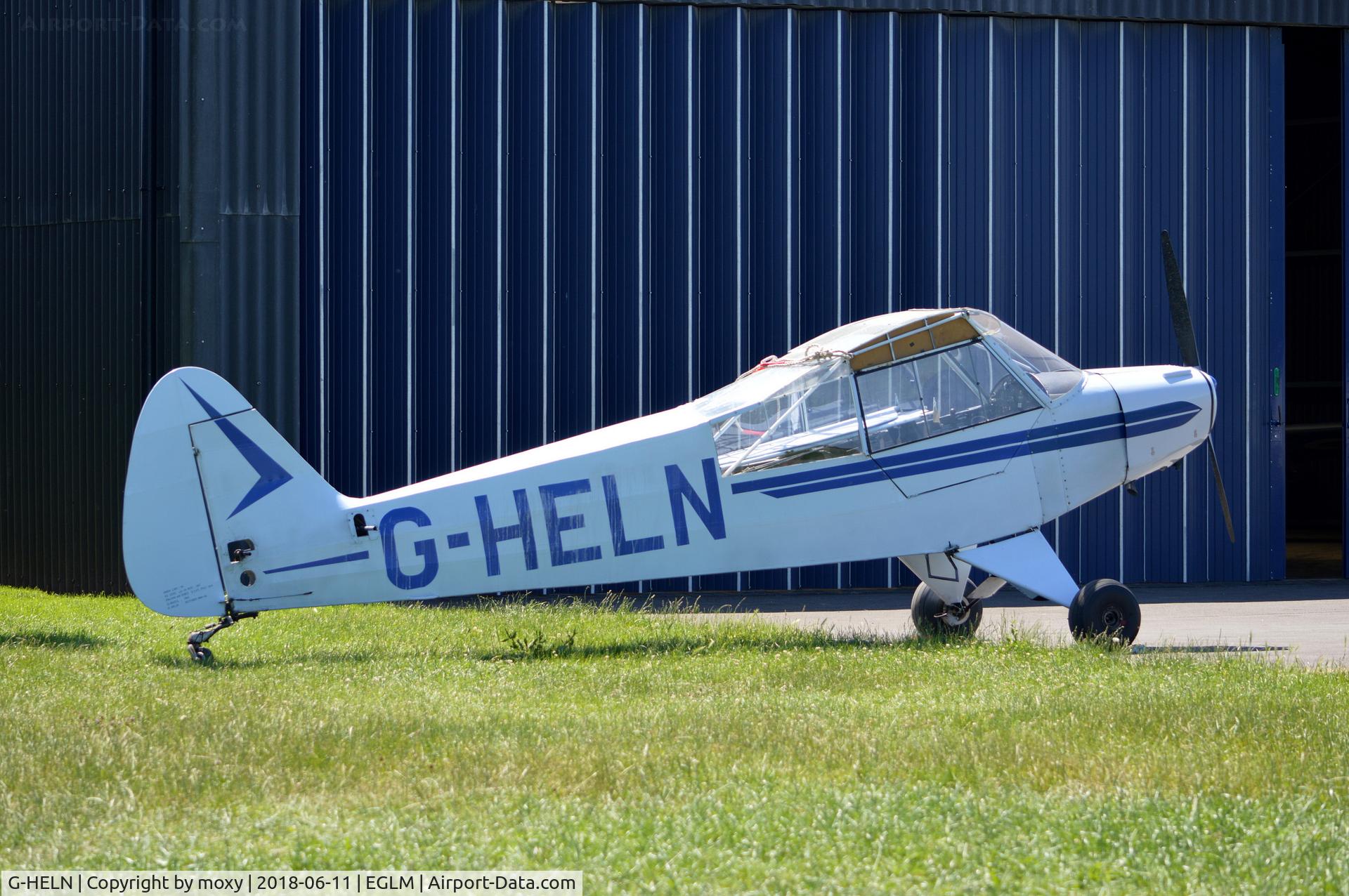 G-HELN, 1958 Piper L-21B Super Cub (PA-18-135) C/N 18-3400, Wingless Piper L-21B Super Cub (PA-18-135) awaiting a new colour scheme at White Waltham.