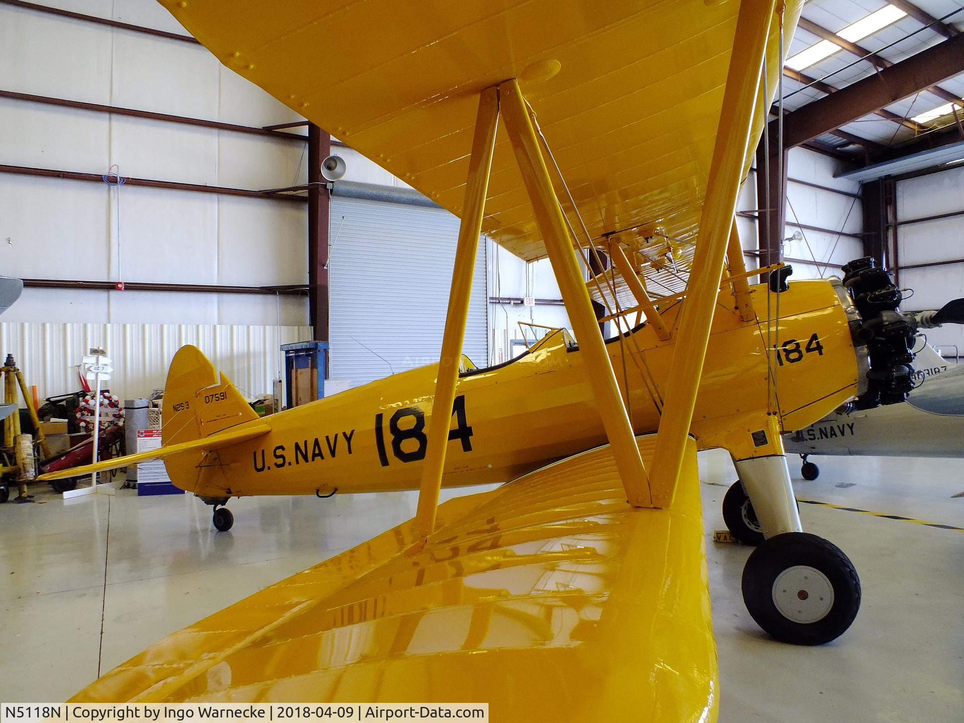 N5118N, 1943 Boeing A75L3 C/N 75-7195, Boeing A75L3 N2S-3 at the VAC Warbird Museum, Titusville FL