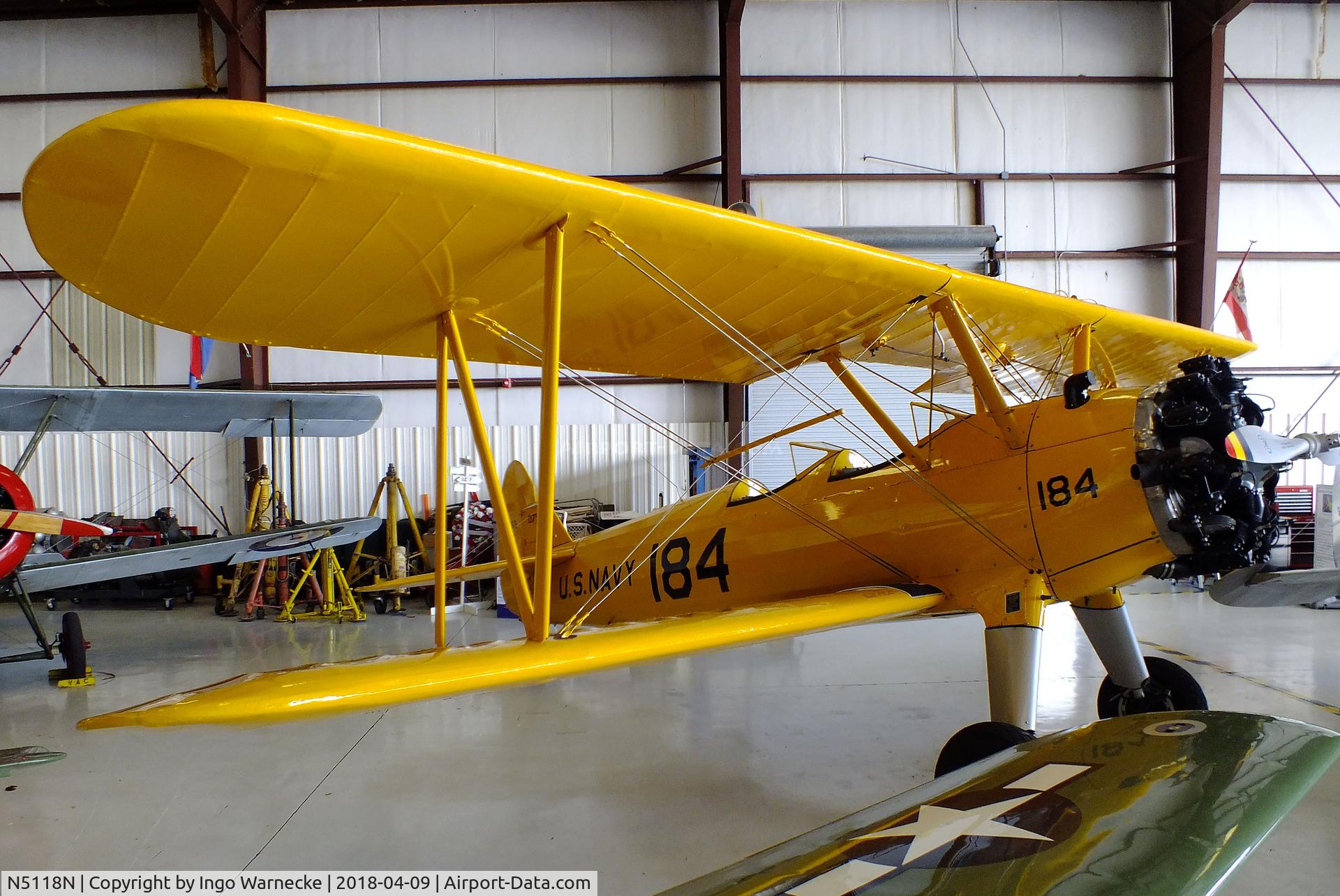 N5118N, 1943 Boeing A75L3 C/N 75-7195, Boeing A75L3 N2S-3 at the VAC Warbird Museum, Titusville FL