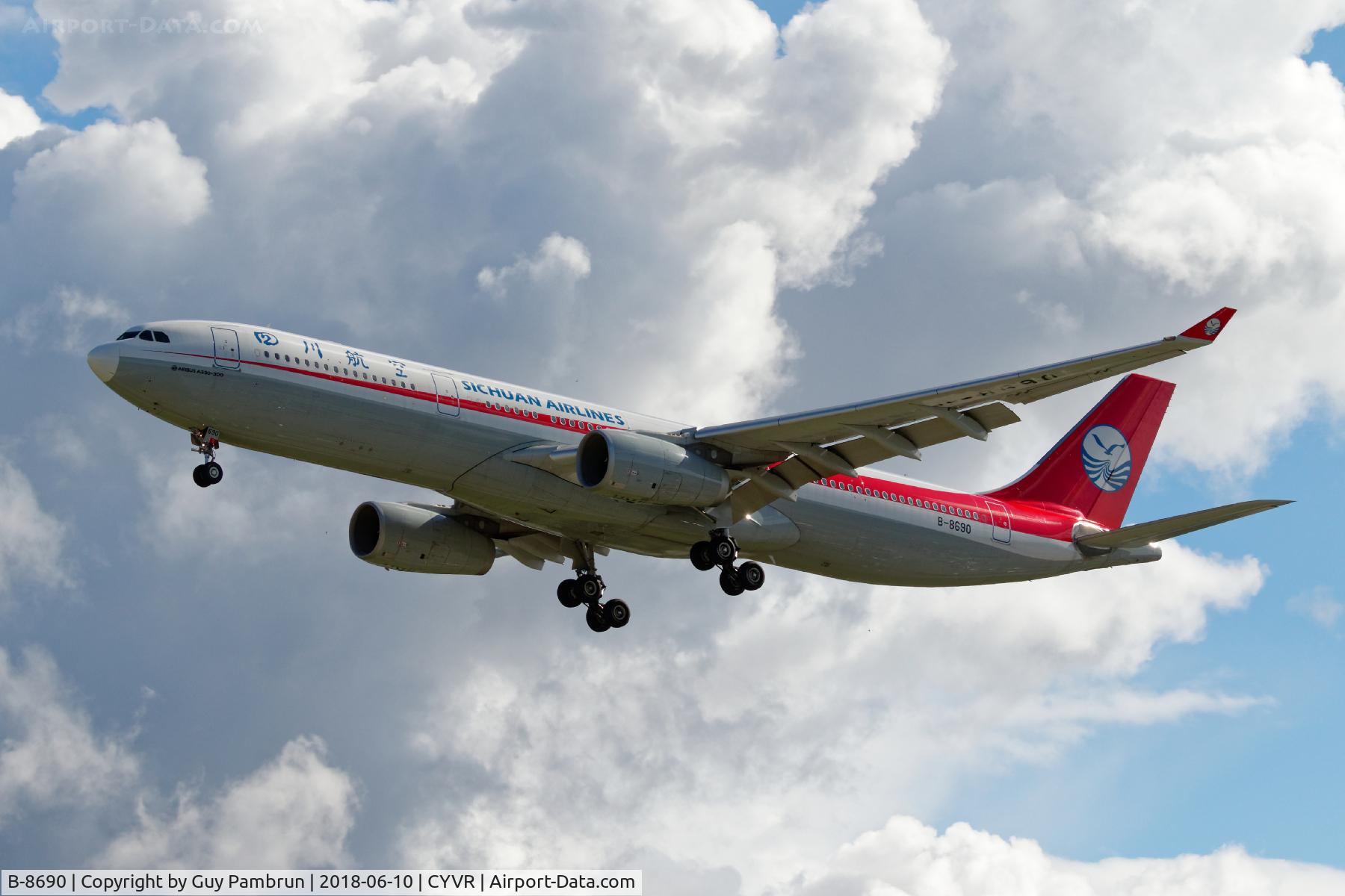 B-8690, 2017 Airbus A330-343 C/N 1825, Landing on 26R
