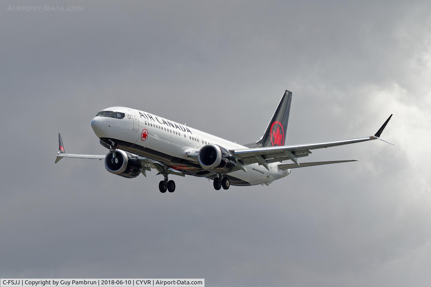 C-FSJJ, 2018 Boeing 737-8 MAX C/N 61217, Landing on 26R