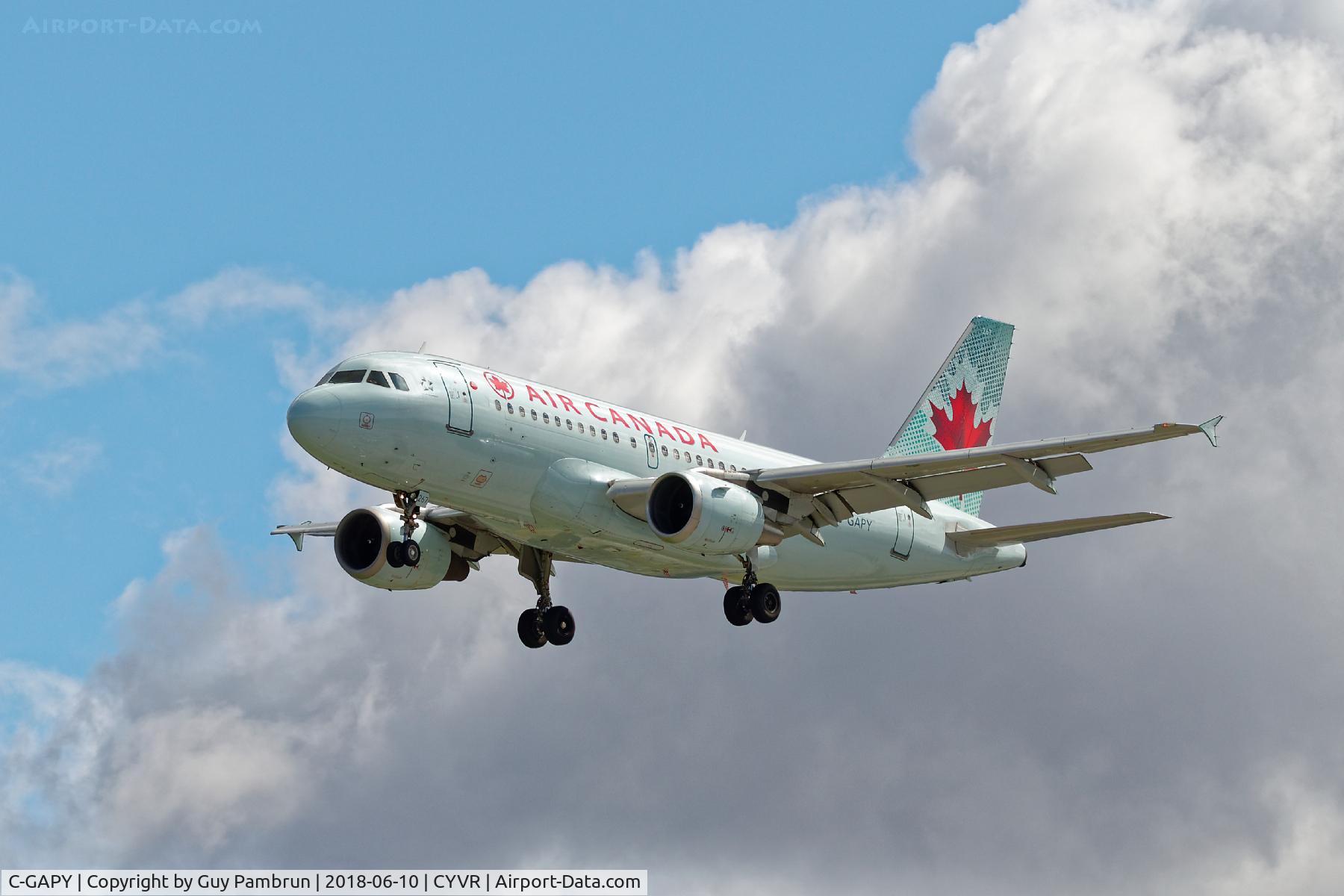 C-GAPY, 1997 Airbus A319-114 C/N 728, Landing on 26R