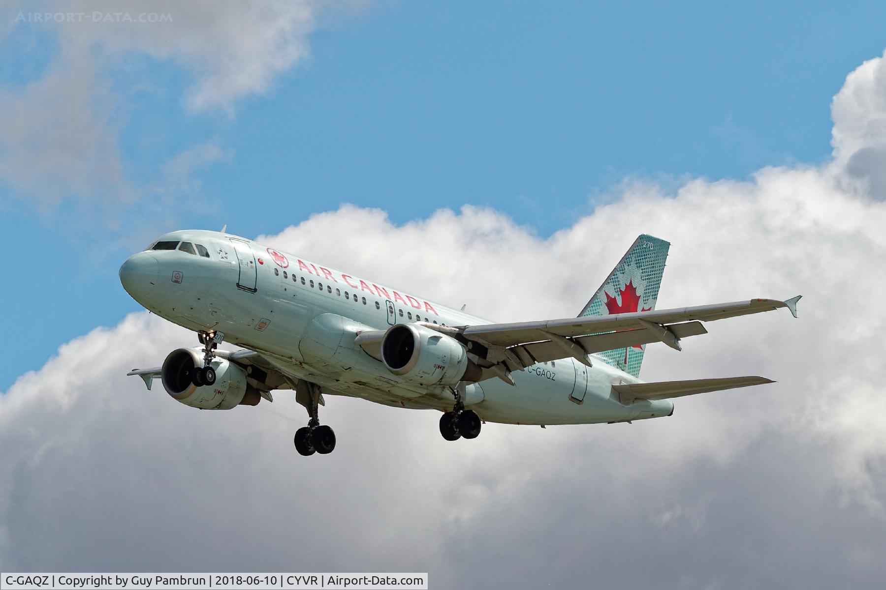 C-GAQZ, 1997 Airbus A319-114 C/N 740, Landing on 26R