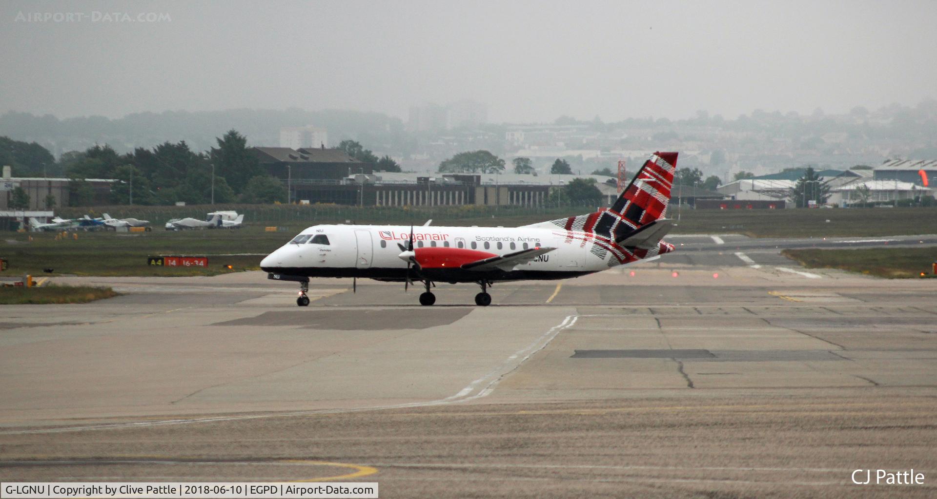 G-LGNU, 1991 Saab 340B C/N 340B-223, Taxy out at Aberdeen