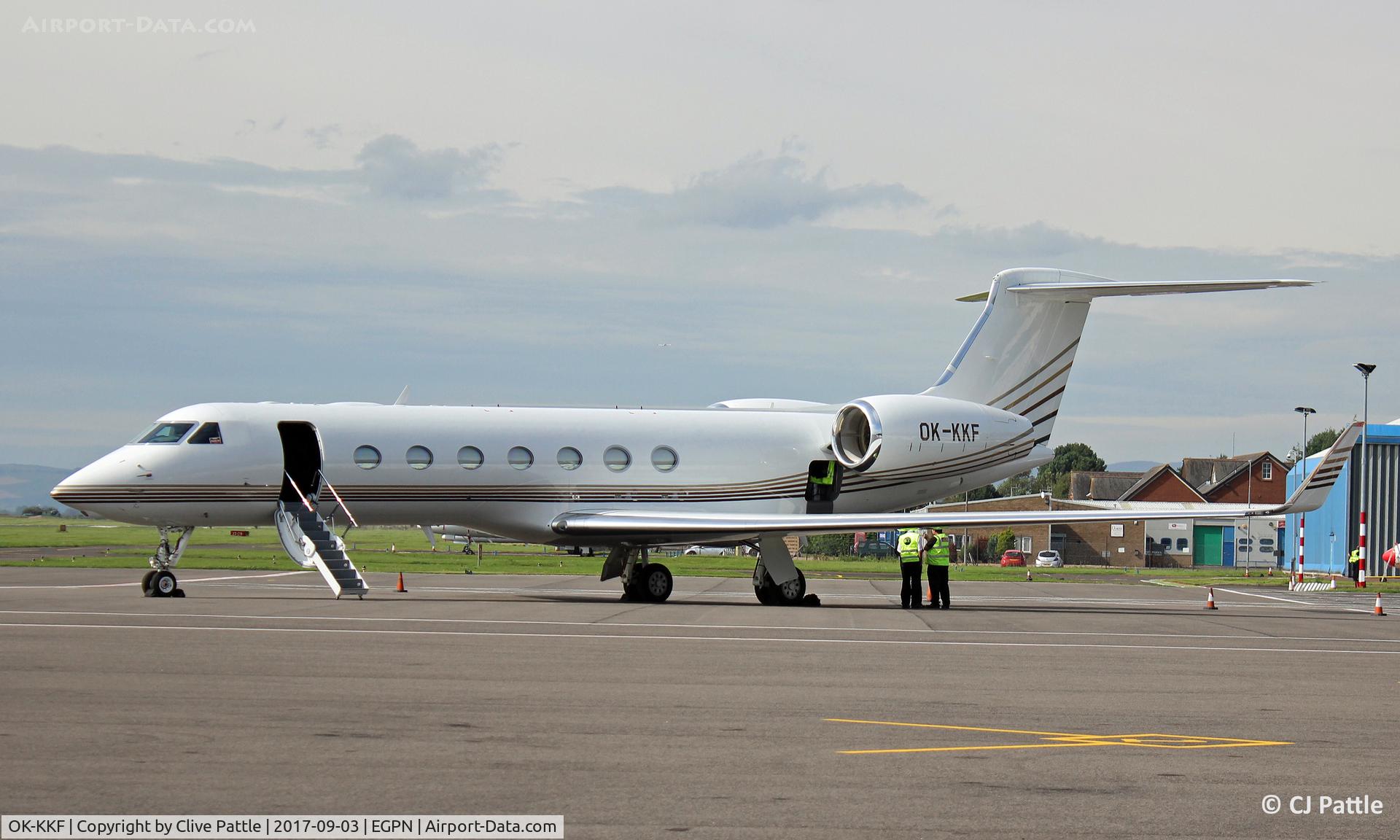 OK-KKF, 2013 Gulfstream Aerospace GV-SP (G550) C/N 5426, On the apron at Dundee