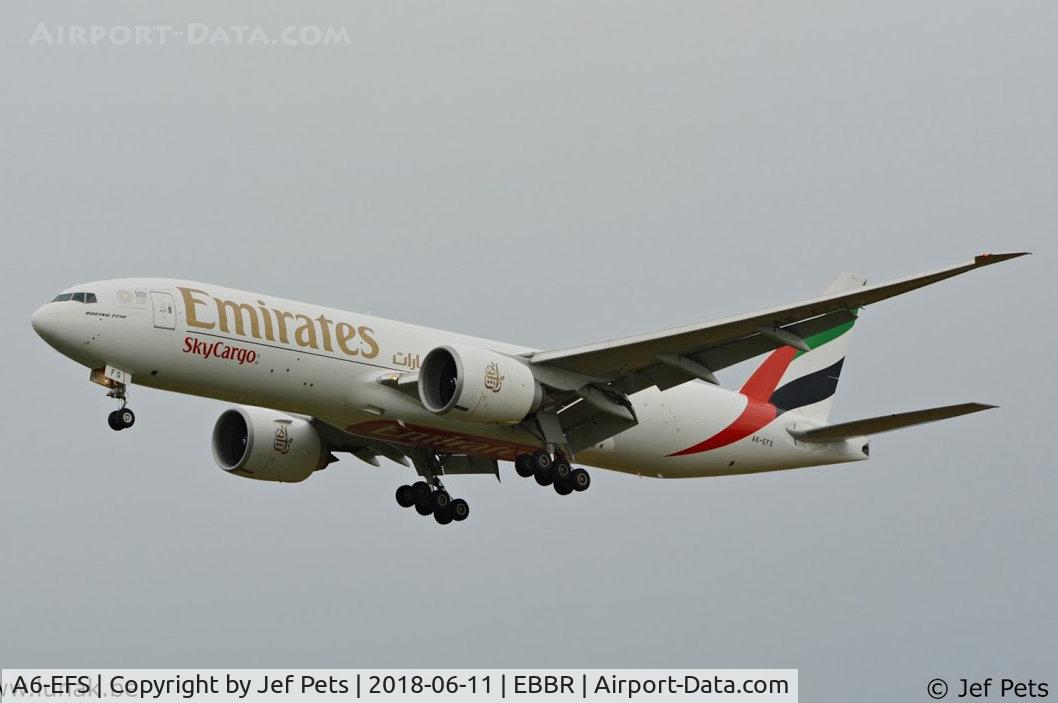 A6-EFS, 2015 Boeing 777-F1H C/N 42234, Landing at brussels.