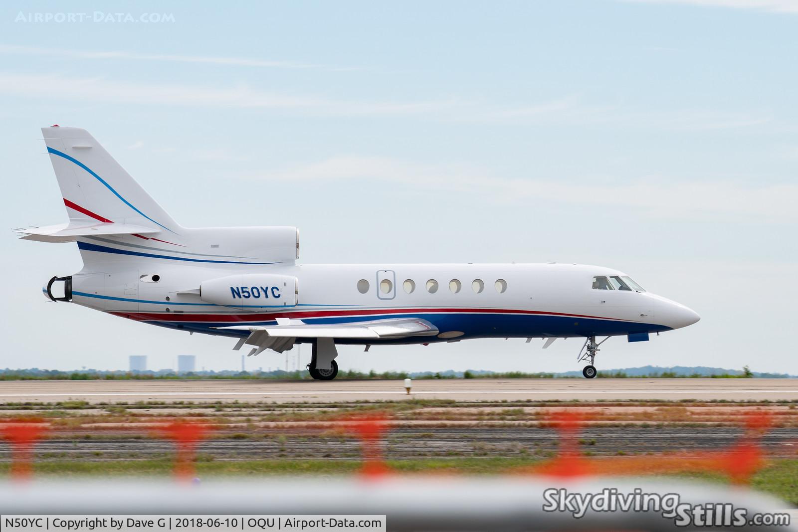N50YC, 1987 Dassault Falcon 50 C/N 179, Landing at Quonset, RI