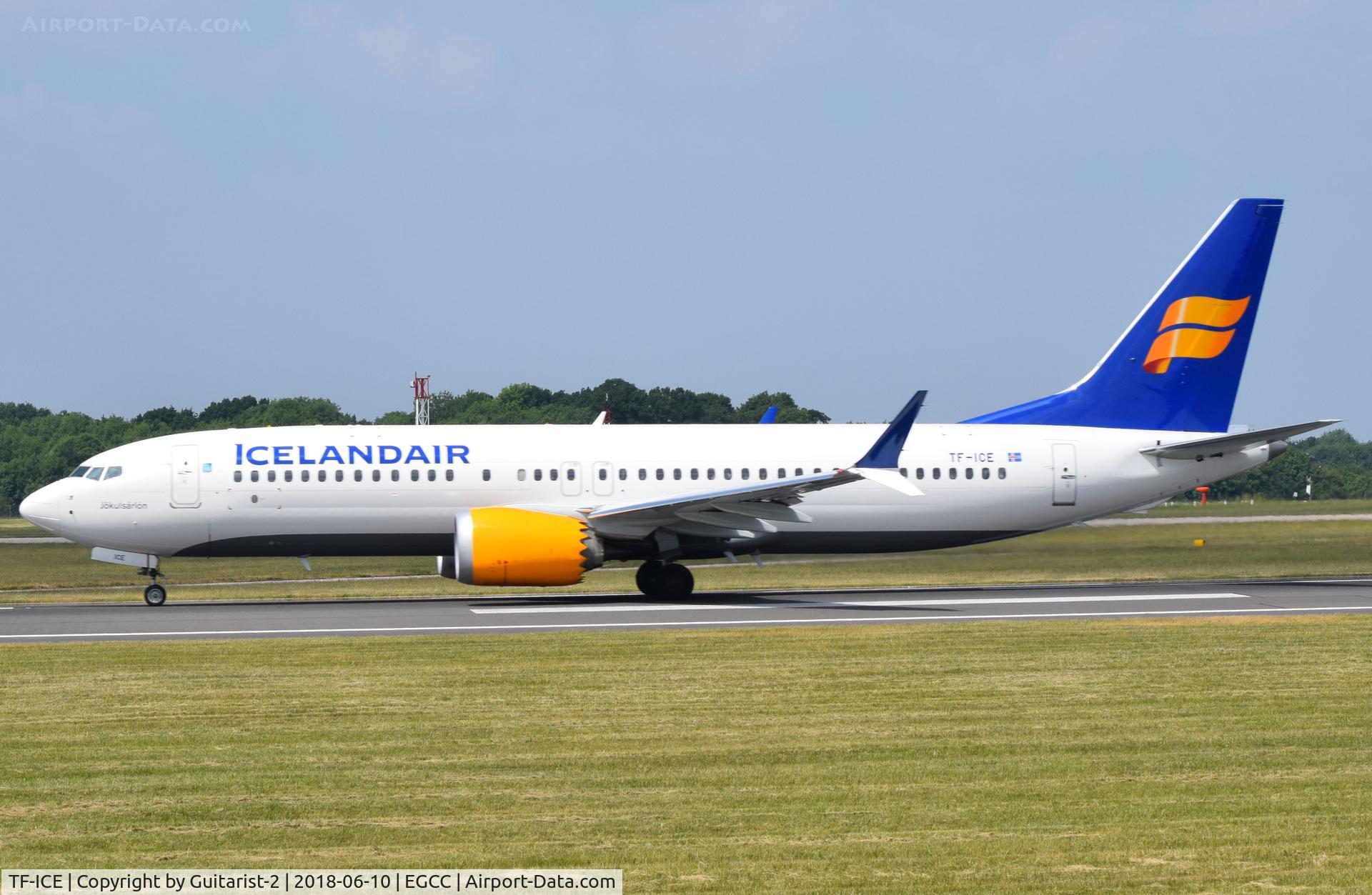 TF-ICE, 2018 Boeing 737-8 MAX C/N 44353, At Manchester