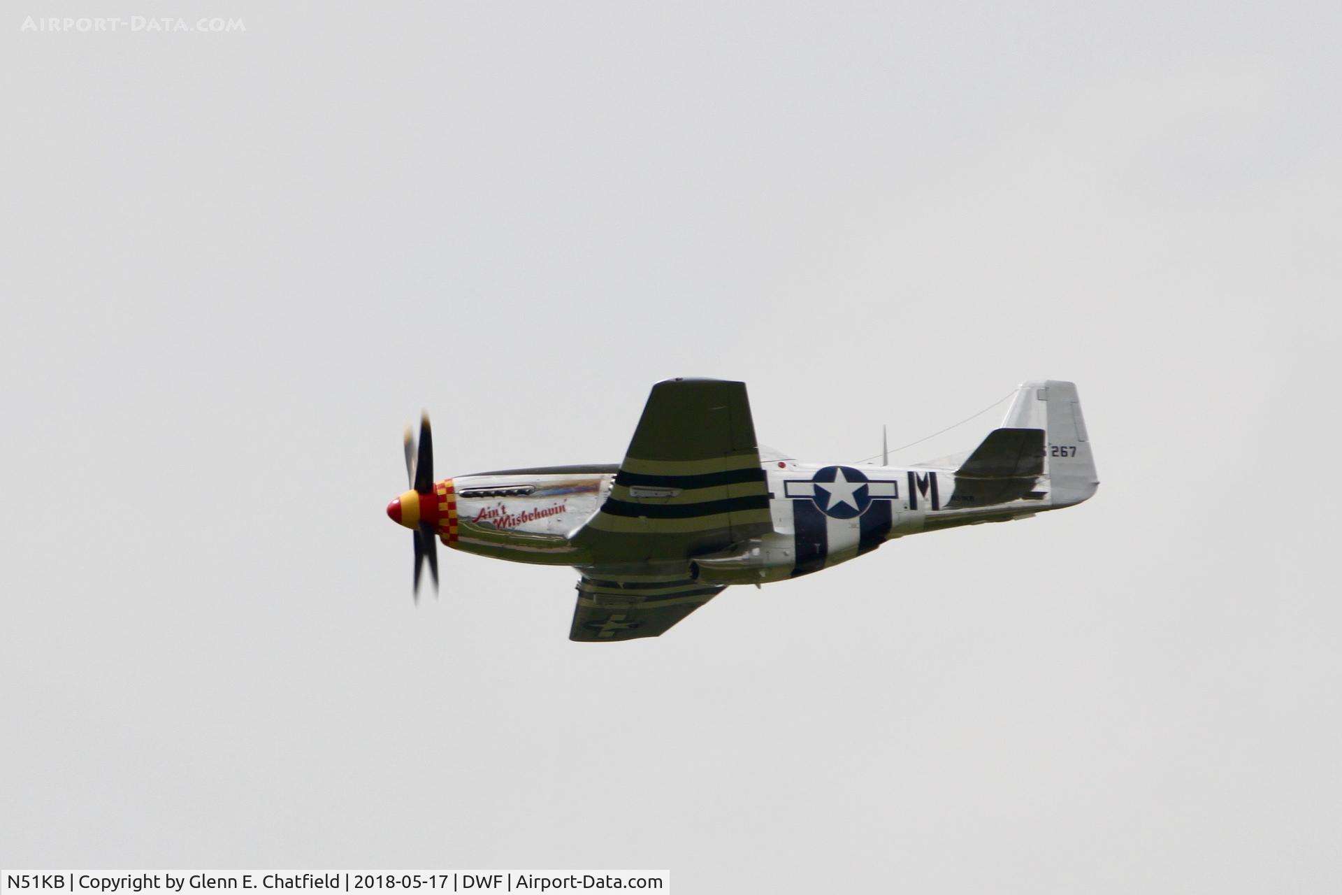 N51KB, 1961 North American F-51D Mustang C/N 44-74009, Over-flying the National Museum of the USAF