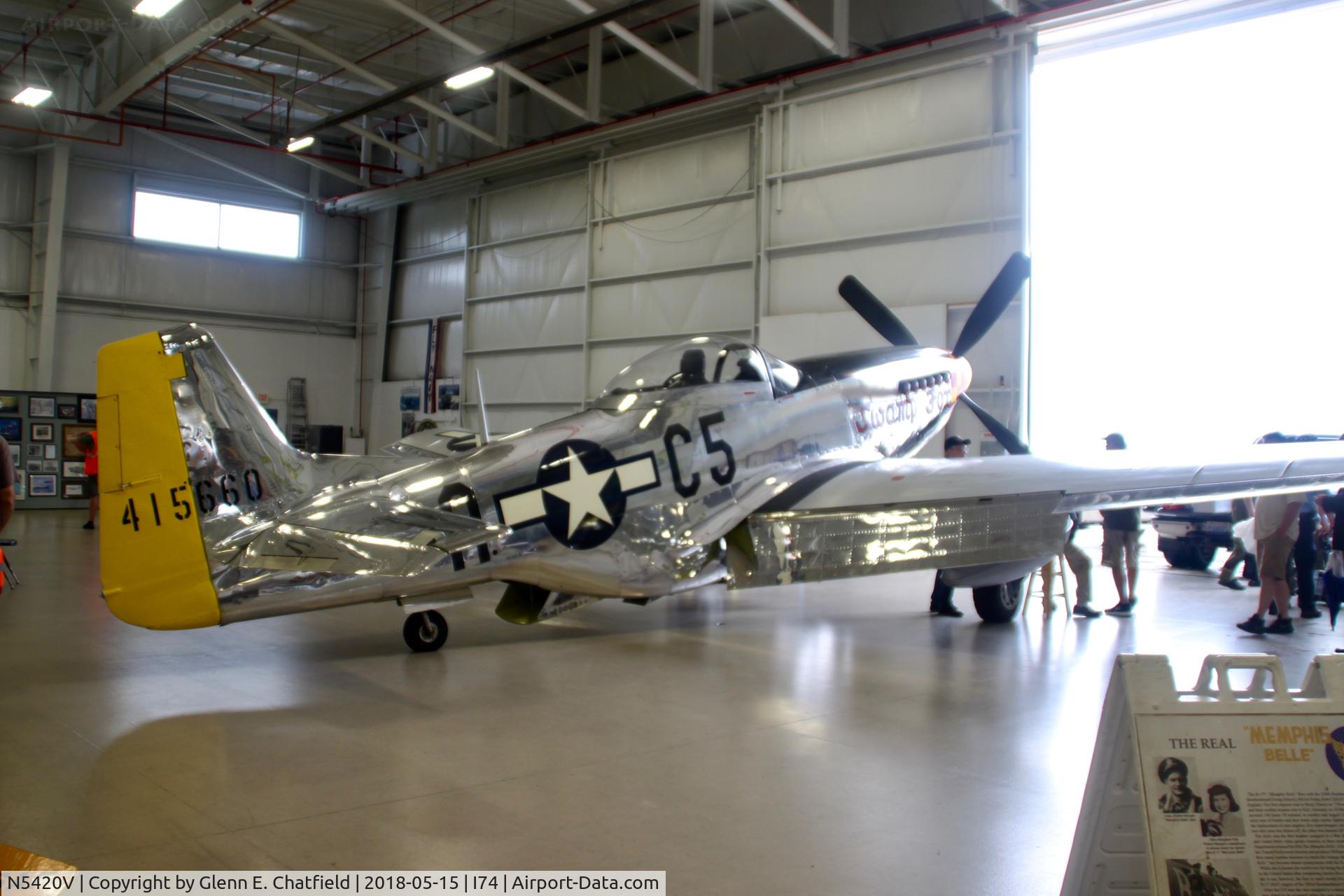 N5420V, 1944 North American/aero Classics P-51D C/N 44-74202, In the hanger at the Champaign Aviation Museum