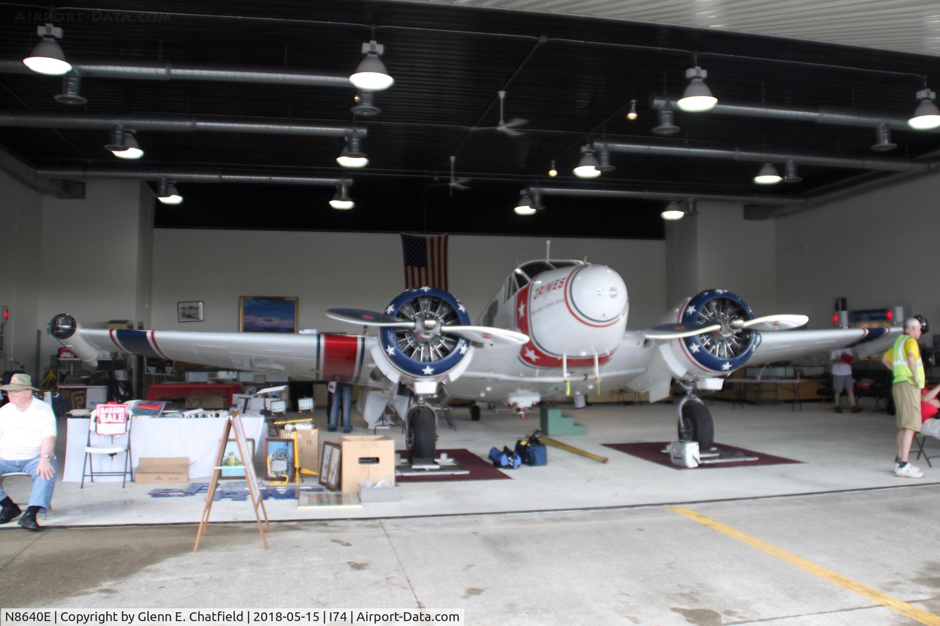 N8640E, Beech C-45H Expeditor C/N AF-510, Hangar opened for display while B-17s visited