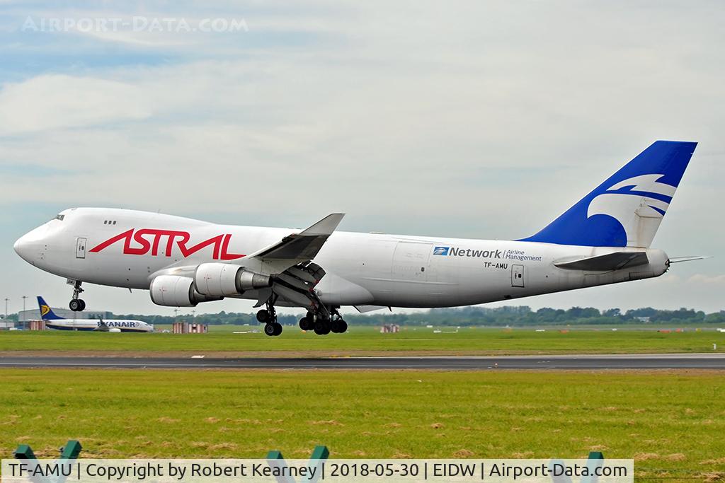 TF-AMU, 1999 Boeing 747-48EF/SCD C/N 27603, Short final r/w 28