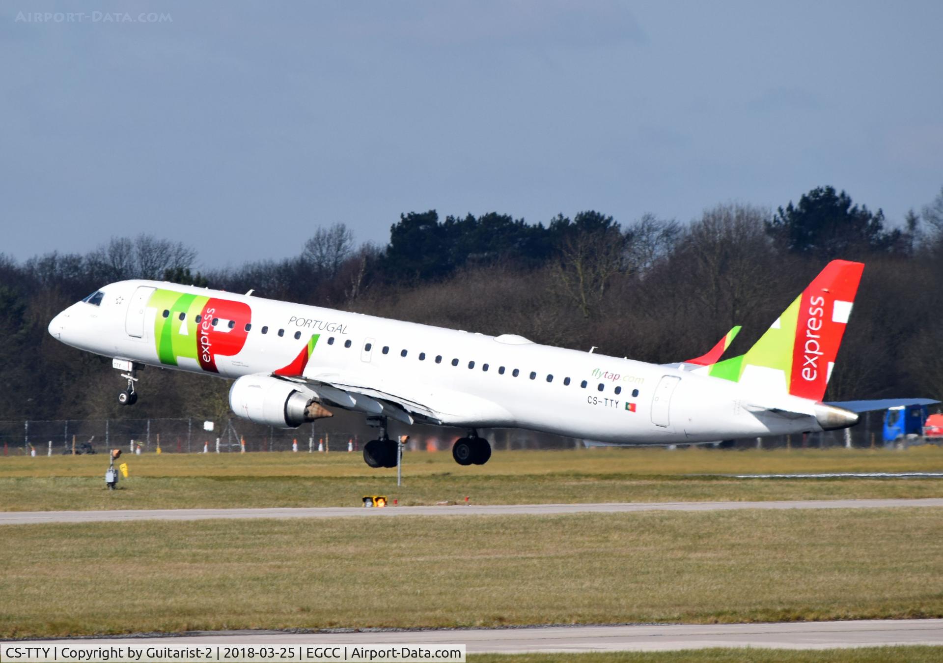 CS-TTY, 2013 Embraer 195AR (ERJ-190-200IGW) C/N 19000609, At Manchester