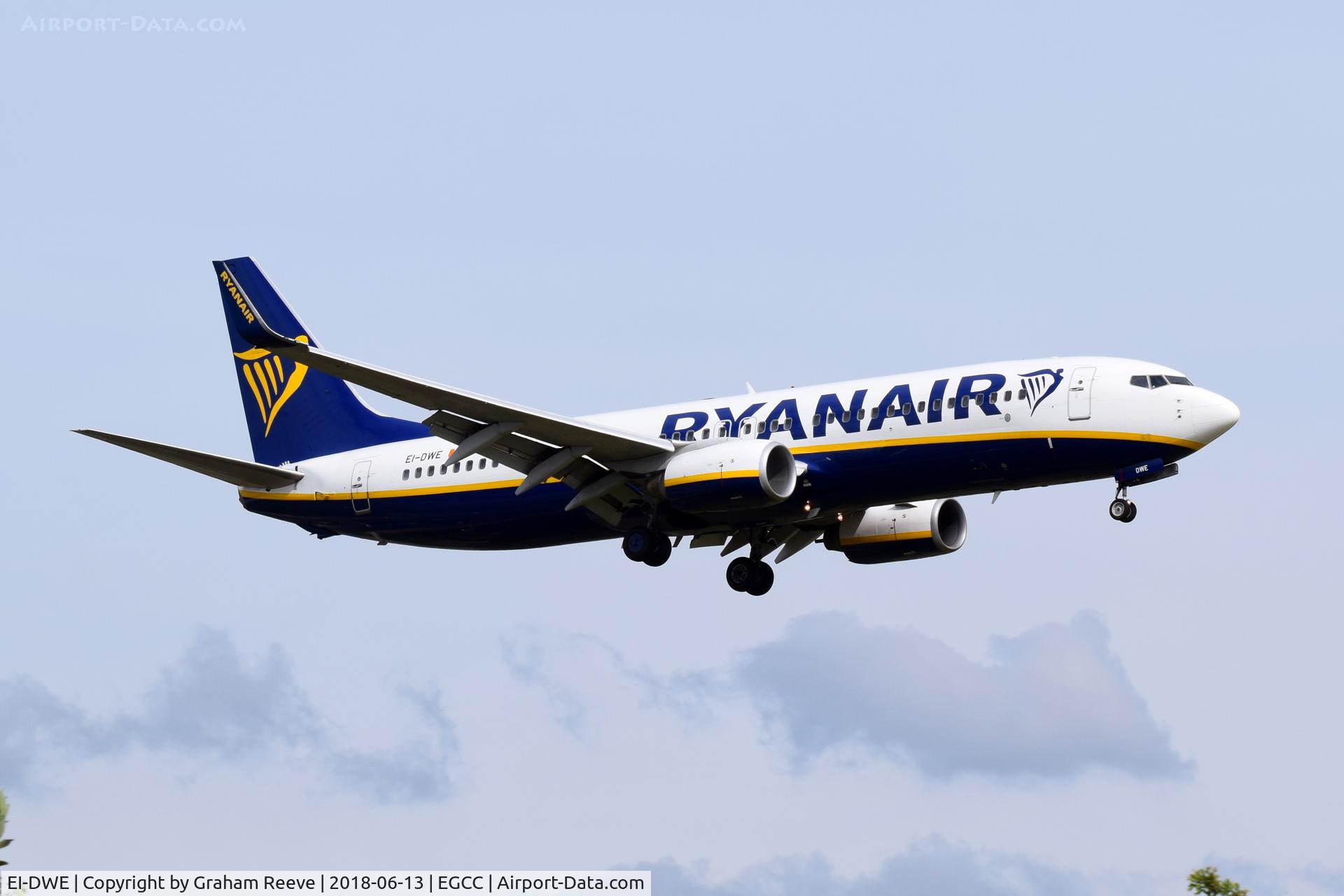 EI-DWE, 2007 Boeing 737-8AS C/N 36074, Landing at Manchester.