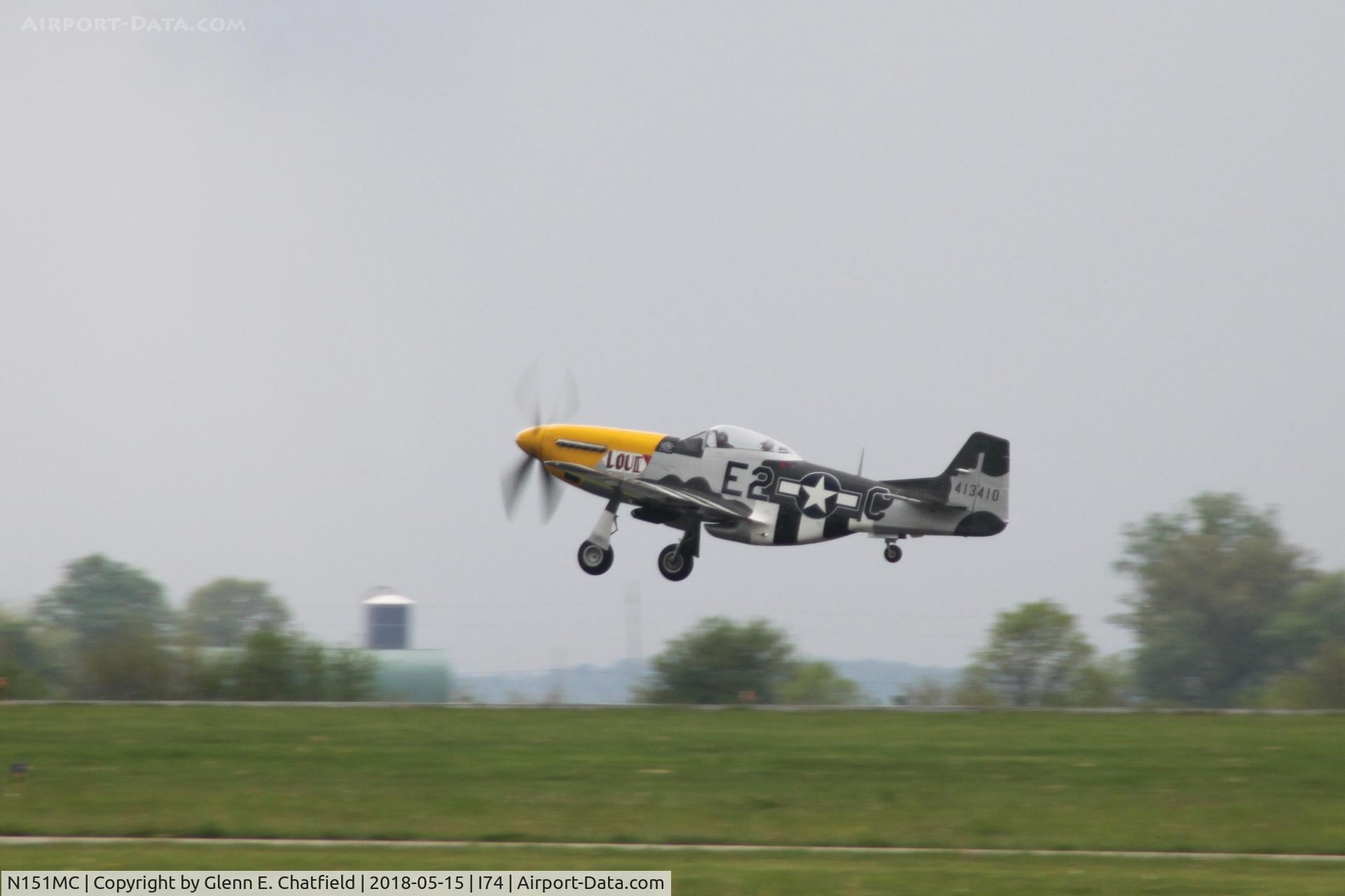 N151MC, 1968 North American F-51D Mustang Mustang C/N AF6722581, Departing with a paying passenger