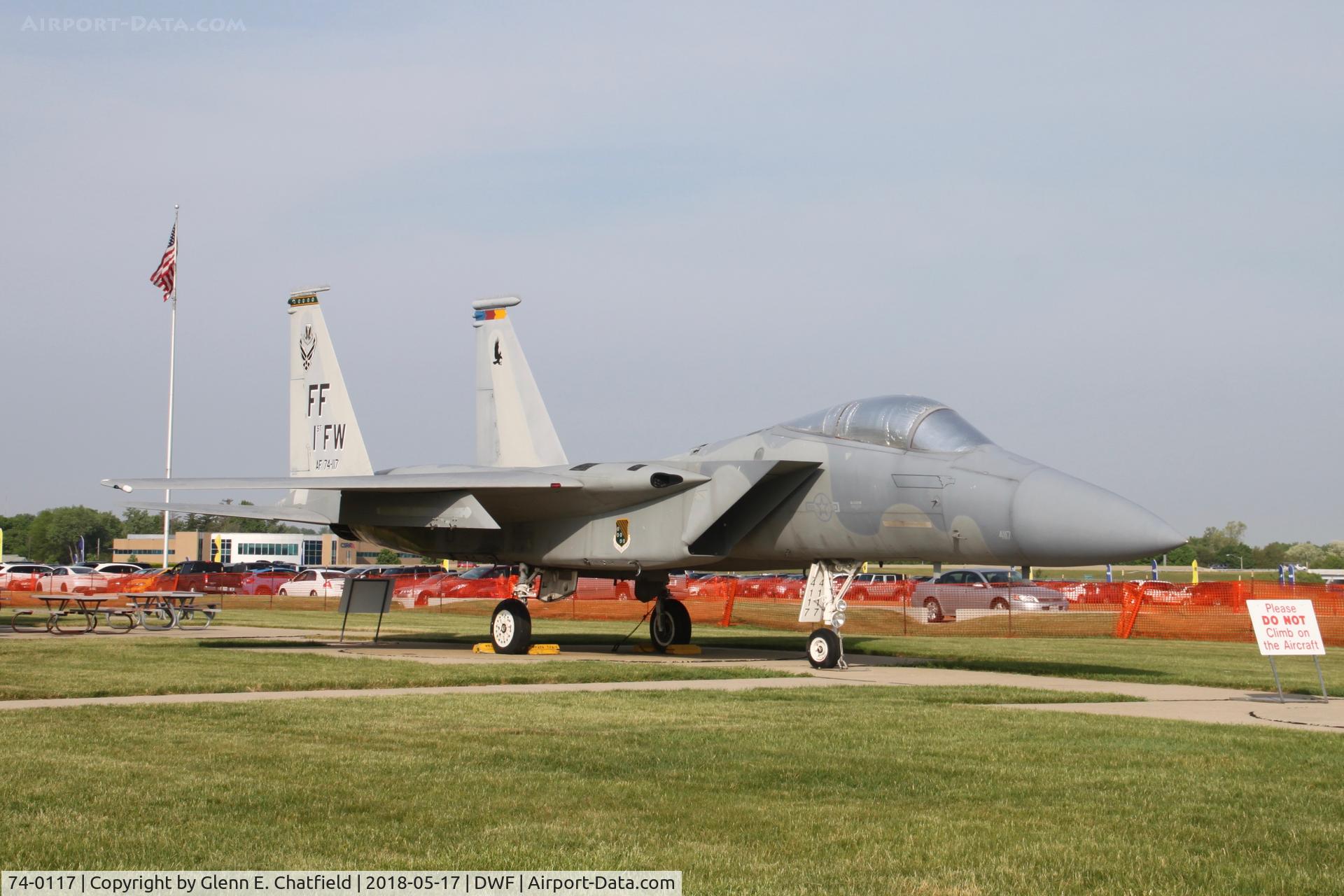 74-0117, 1974 McDonnell Douglas F-15A Eagle C/N 0093/A078, Out front display at the National Museum of the USAF