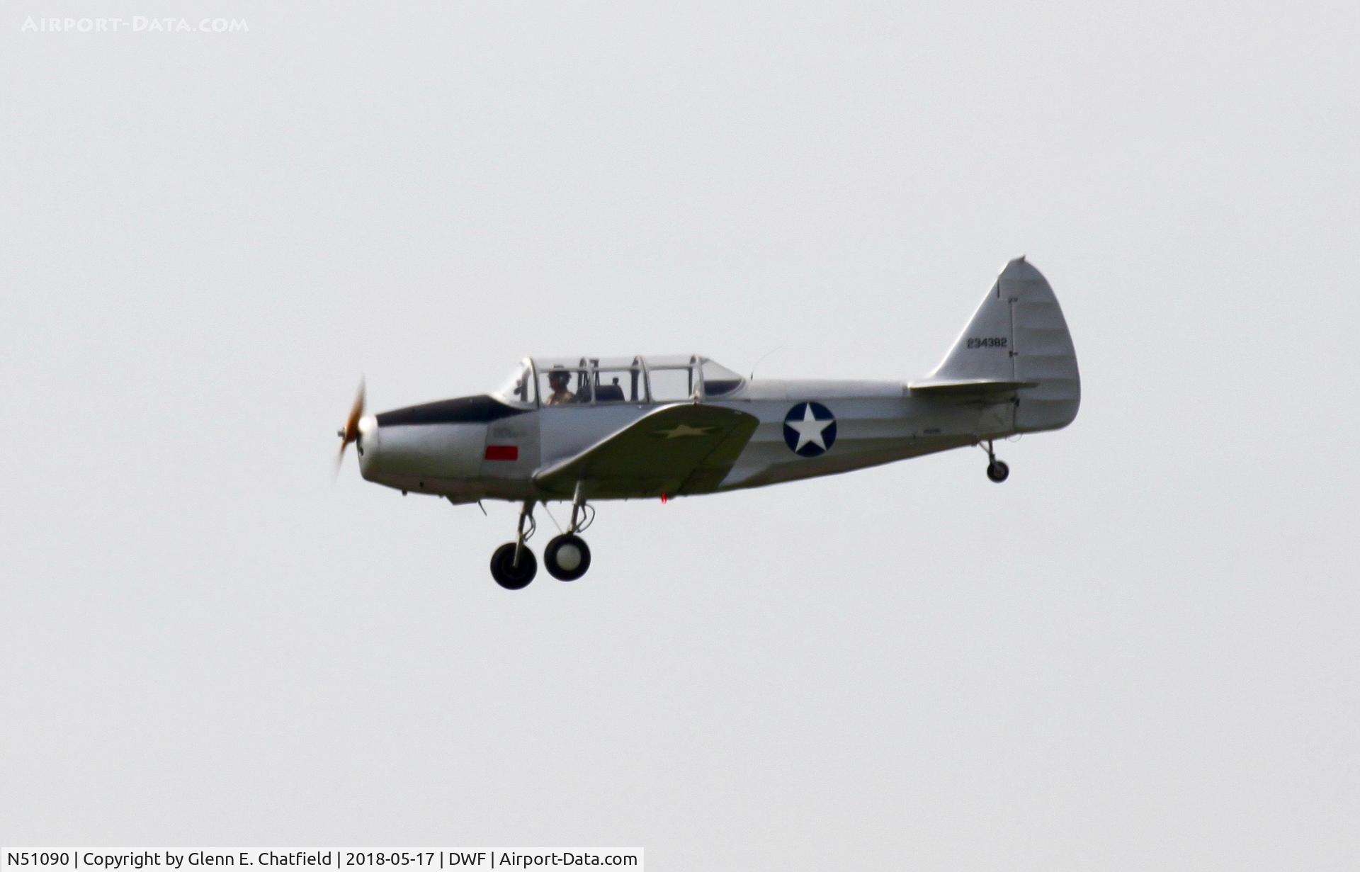 N51090, 1943 Fairchild M-62A-3 Cornell II C/N T43-5048, On final approach for Wright Field, OH, at the National Museum of the USAF