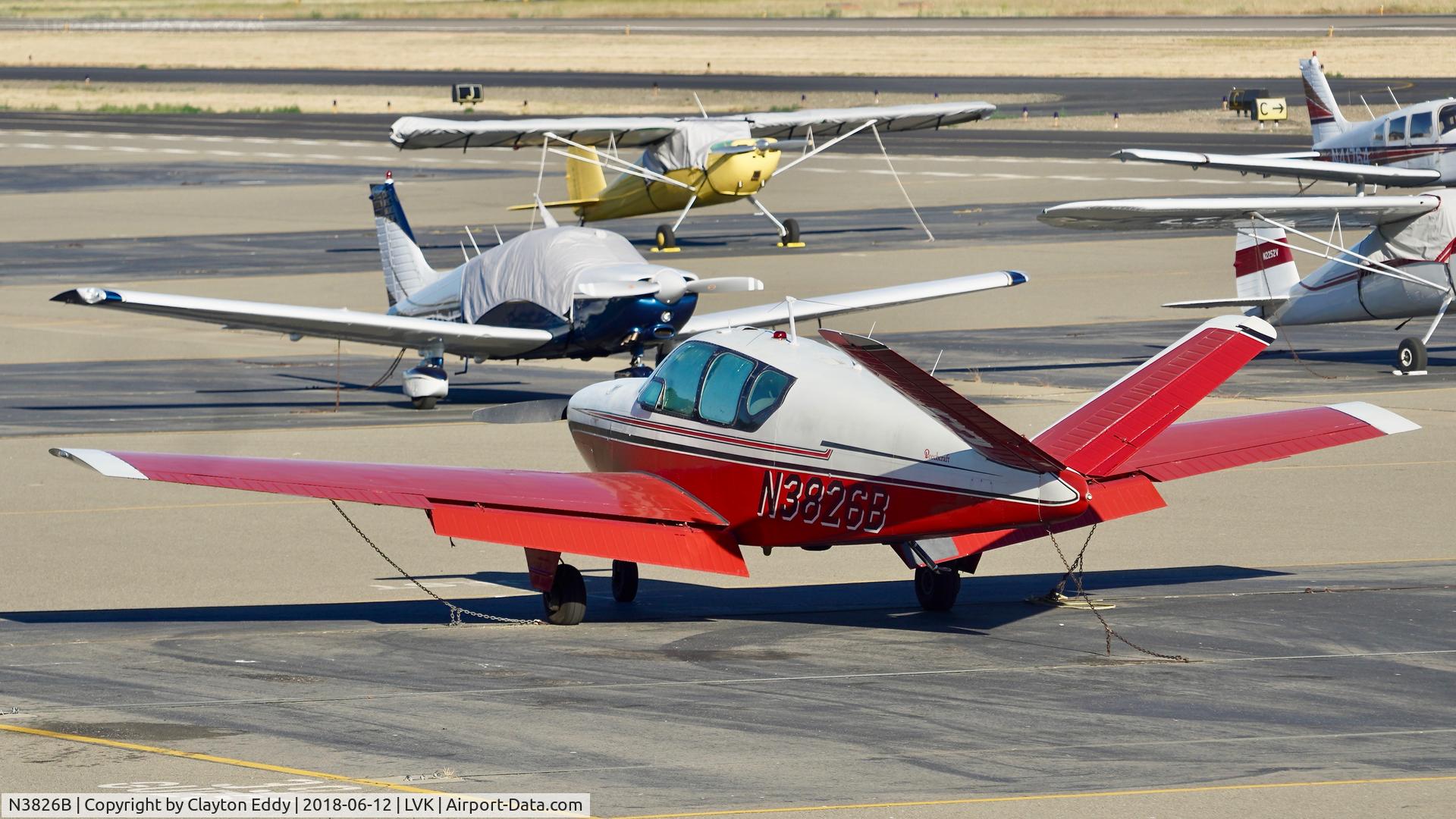 N3826B, 1955 Beech F35 Bonanza C/N D-4091, Livermore Airport California 2018.