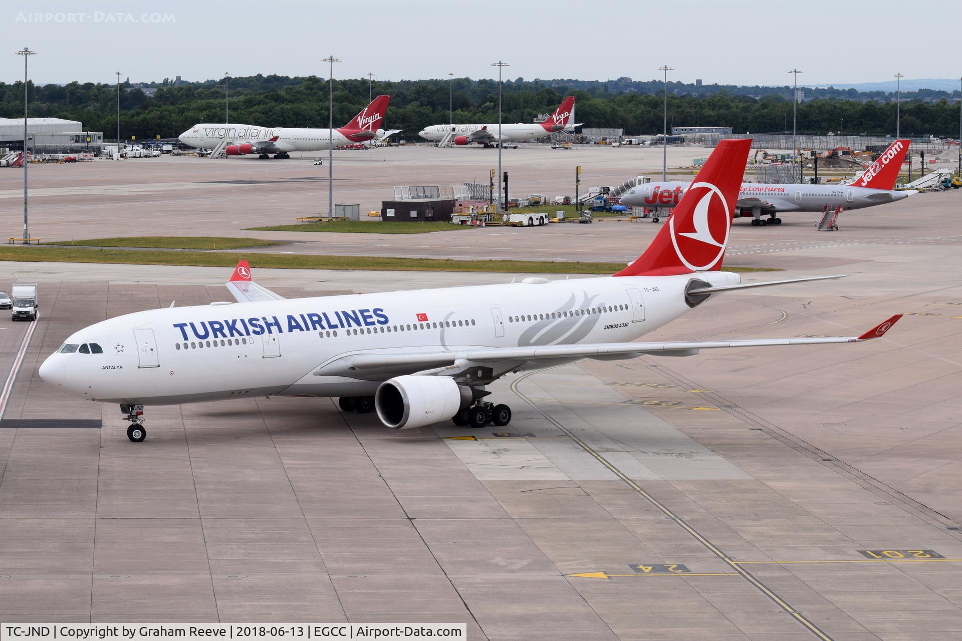 TC-JND, 2006 Airbus A330-203 C/N 754, Just landed at Manchester.