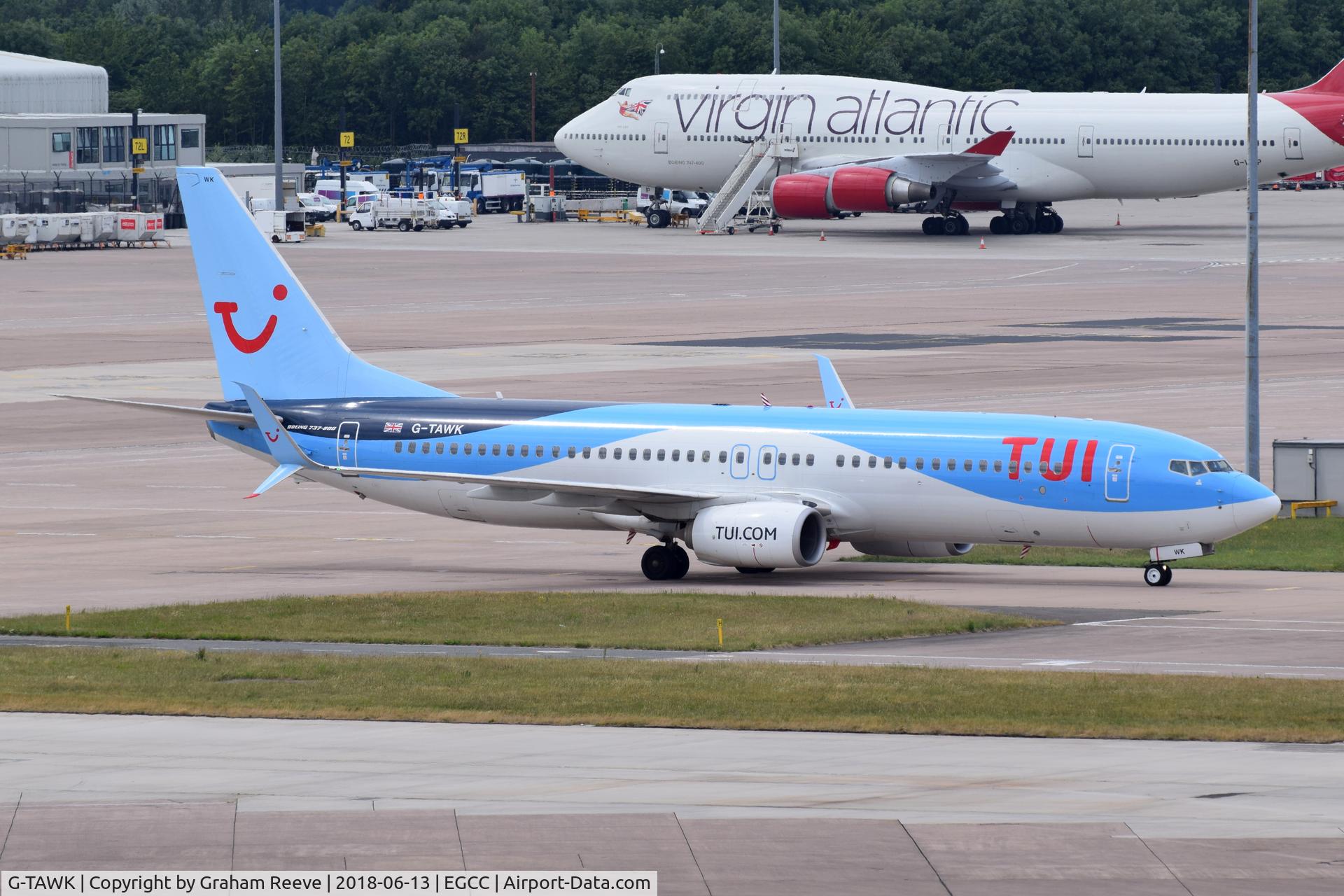G-TAWK, 2012 Boeing 737-8K5 C/N 37239, Just landed at Manchester.