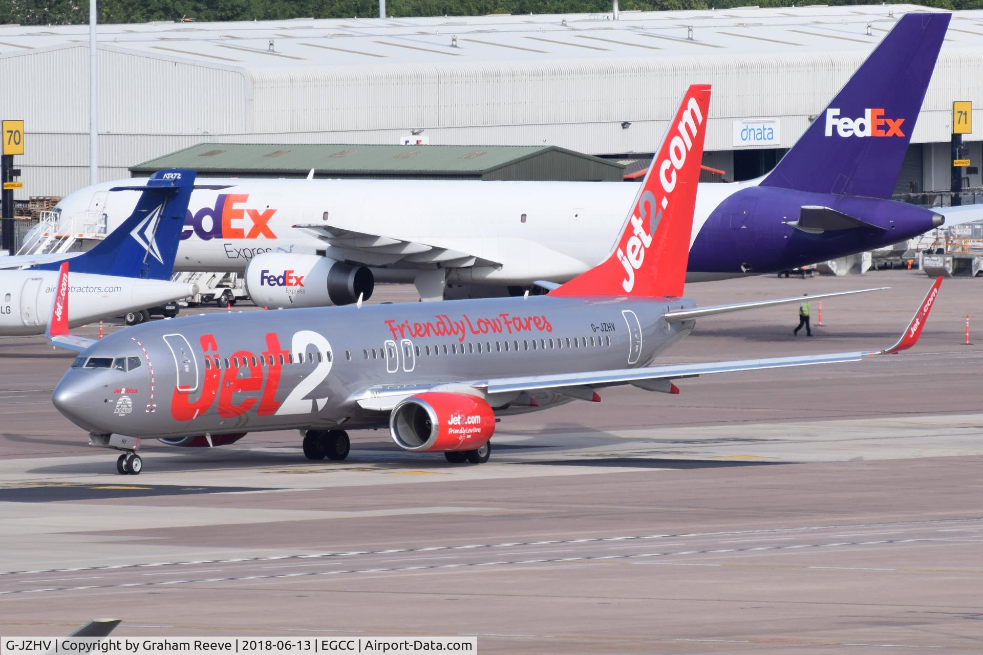 G-JZHV, 2017 Boeing 737-8MG C/N 63152, Departing from Manchester.