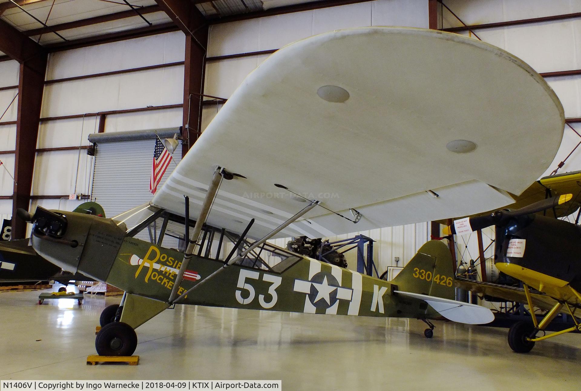 N1406V, 1944 Piper L-4J Grasshopper (J3C-65D) C/N 12891, Piper L-4J Cub / Grashopper at the VAC Warbird Museum, Titusville FL
