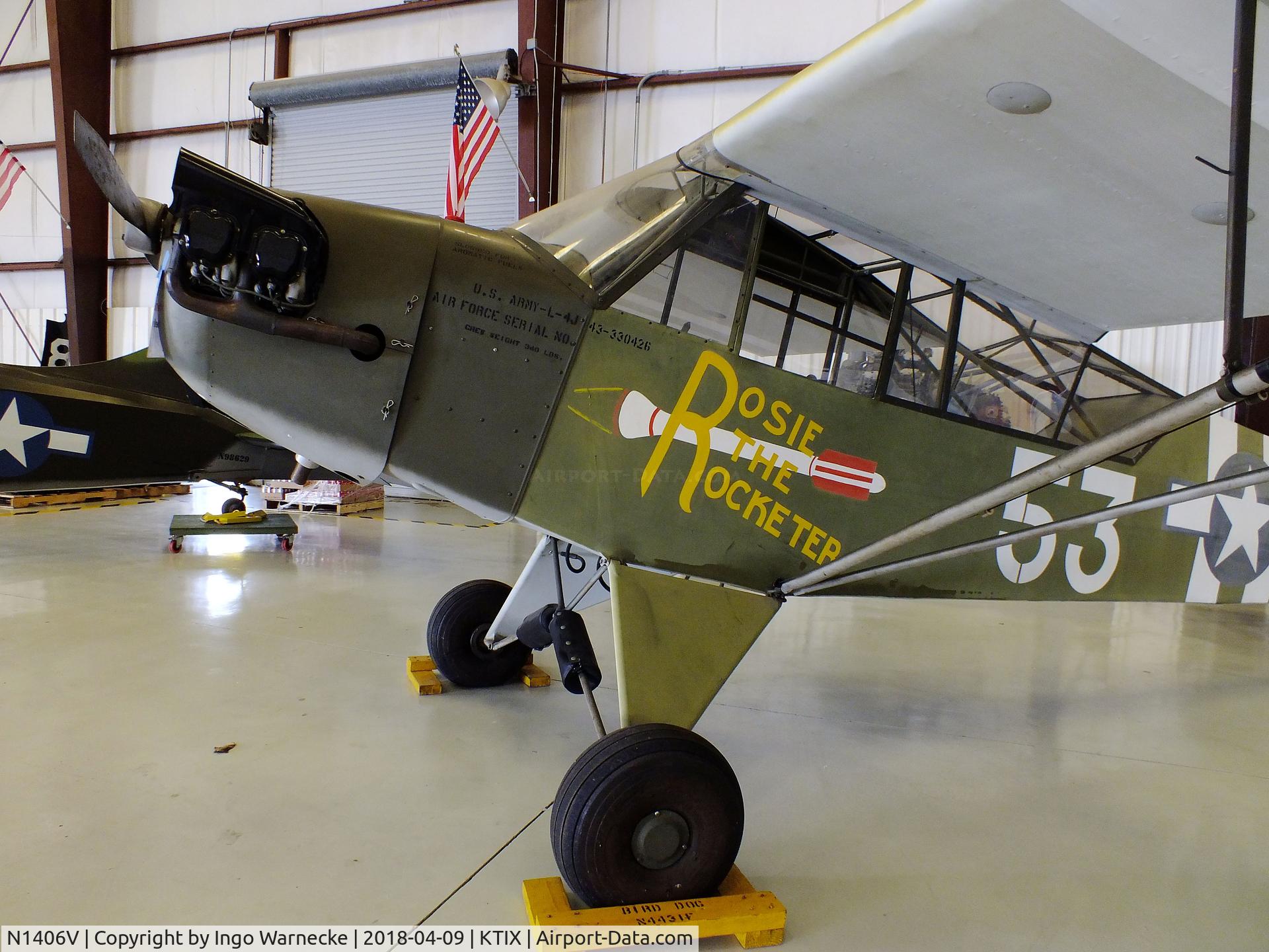 N1406V, 1944 Piper L-4J Grasshopper (J3C-65D) C/N 12891, Piper L-4J Cub / Grashopper at the VAC Warbird Museum, Titusville FL