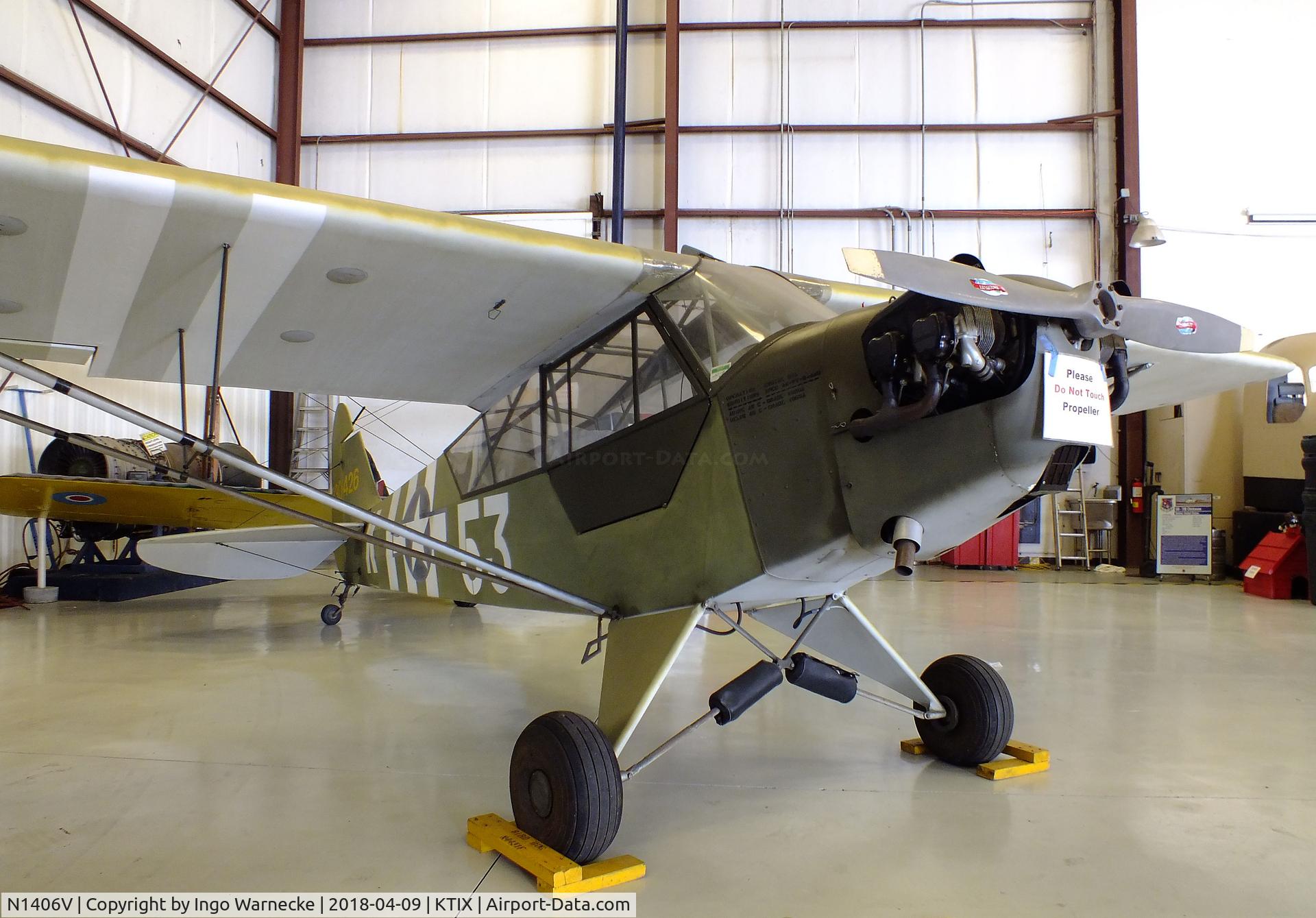 N1406V, 1944 Piper L-4J Grasshopper (J3C-65D) C/N 12891, Piper L-4J Cub / Grashopper at the VAC Warbird Museum, Titusville FL