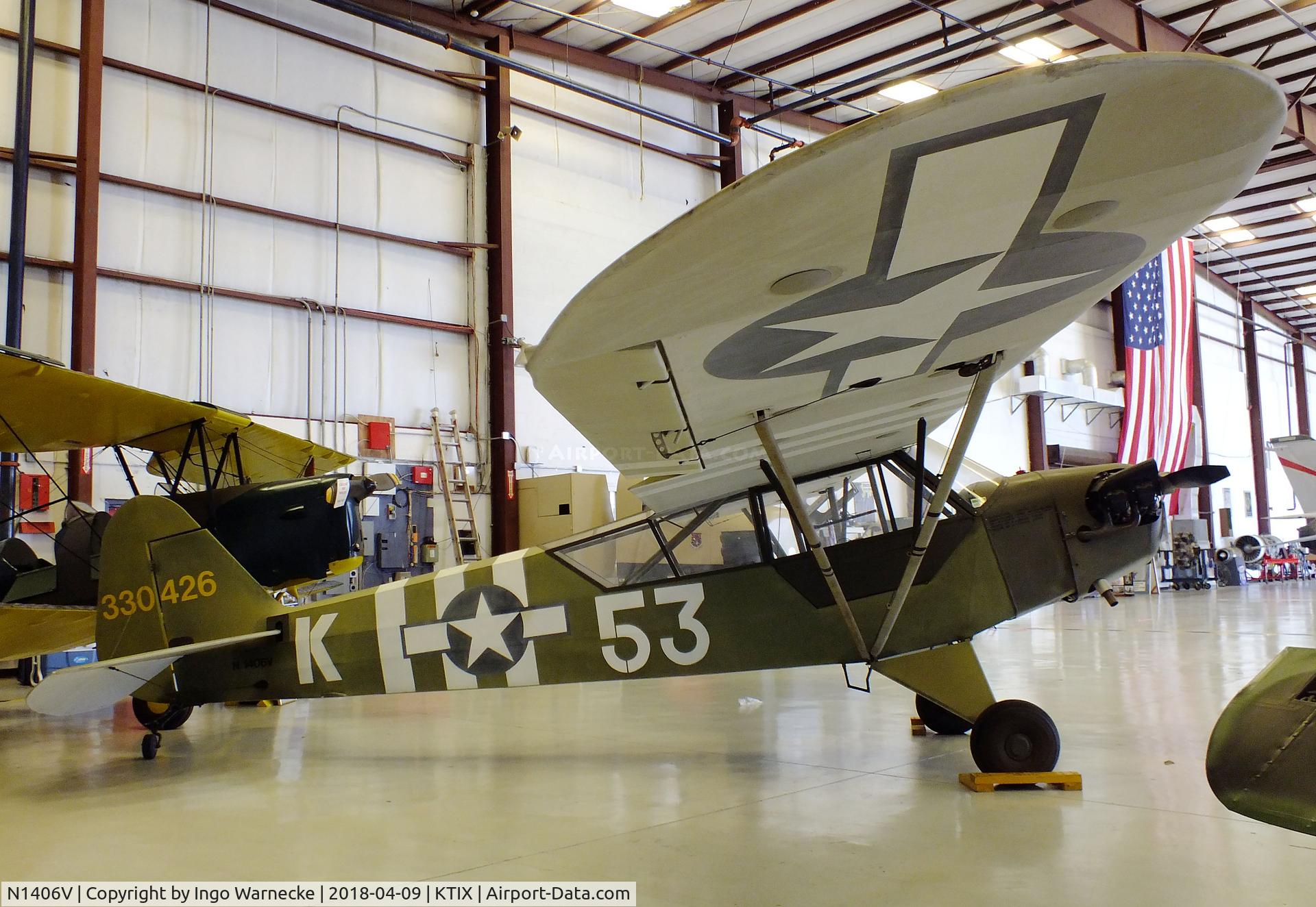 N1406V, 1944 Piper L-4J Grasshopper (J3C-65D) C/N 12891, Piper L-4J Cub / Grashopper at the VAC Warbird Museum, Titusville FL