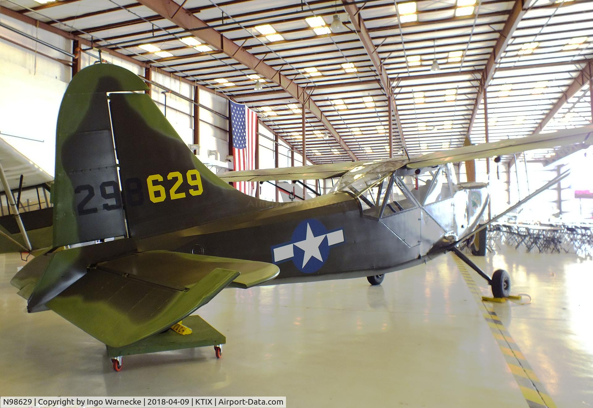 N98629, 1943 Stinson L-5 Sentinel C/N 78-870, Stinson L-5 Sentinel at Space Coast Regional Airport, Titusville (the day after Space Coast Warbird AirShow 2018)