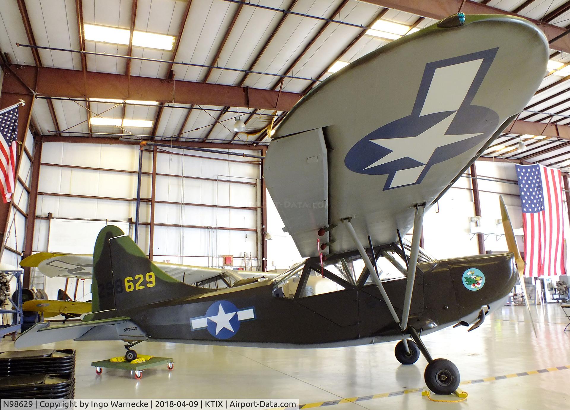 N98629, 1943 Stinson L-5 Sentinel C/N 78-870, Stinson L-5 Sentinel at Space Coast Regional Airport, Titusville (the day after Space Coast Warbird AirShow 2018)