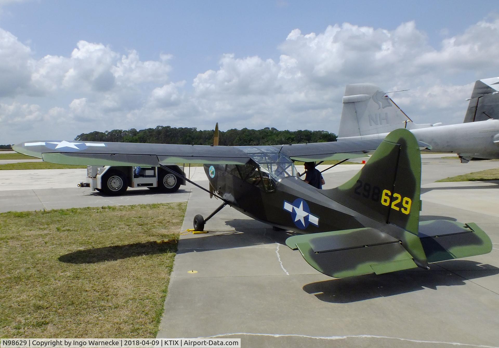 N98629, 1943 Stinson L-5 Sentinel C/N 78-870, Stinson L-5 Sentinel at Space Coast Regional Airport, Titusville (the day after Space Coast Warbird AirShow 2018)
