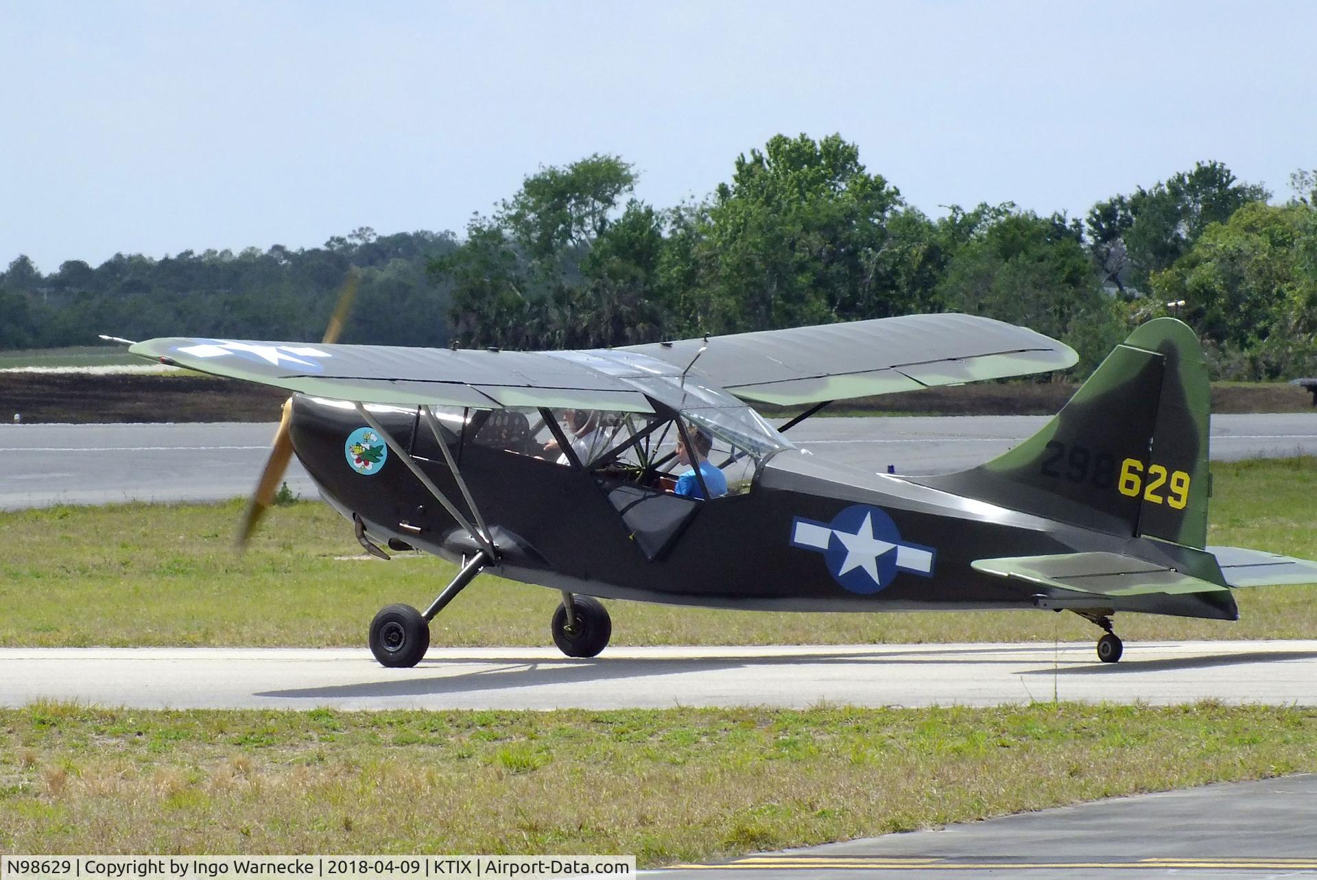 N98629, 1943 Stinson L-5 Sentinel C/N 78-870, Stinson L-5 Sentinel at Space Coast Regional Airport, Titusville (the day after Space Coast Warbird AirShow 2018)