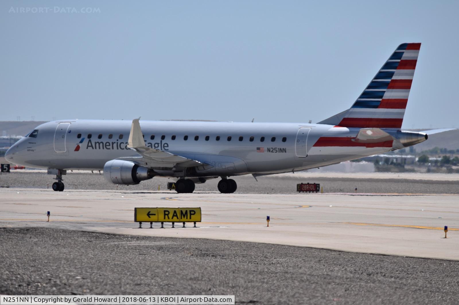 N251NN, 2017 Embraer 175LR (ERJ-170-200LR) C/N 17000641, Turning onto Alpha from Echo for the gate.