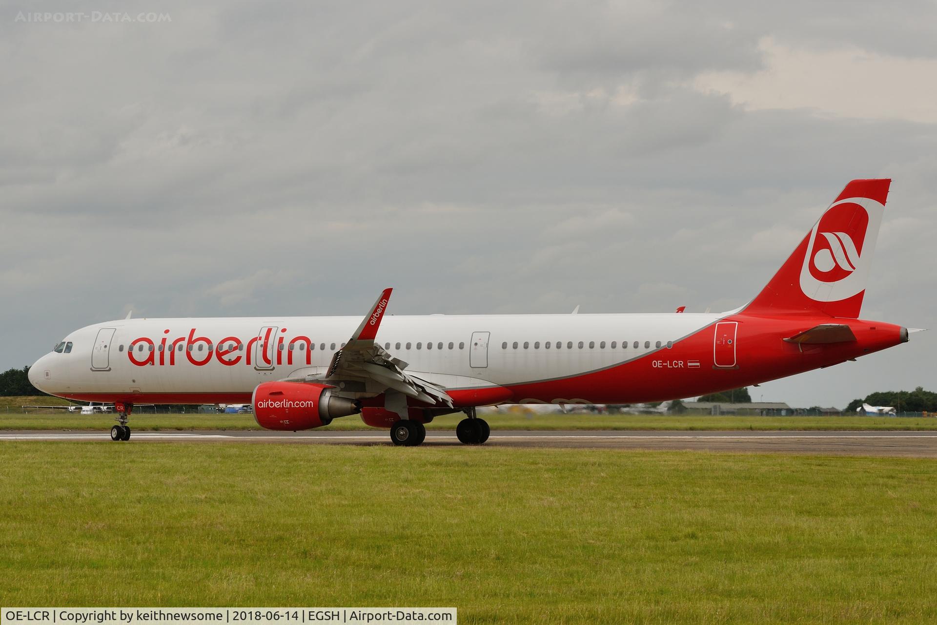 OE-LCR, 2015 Airbus A321-211 C/N 6719, Arriving at Norwich for paintwork.