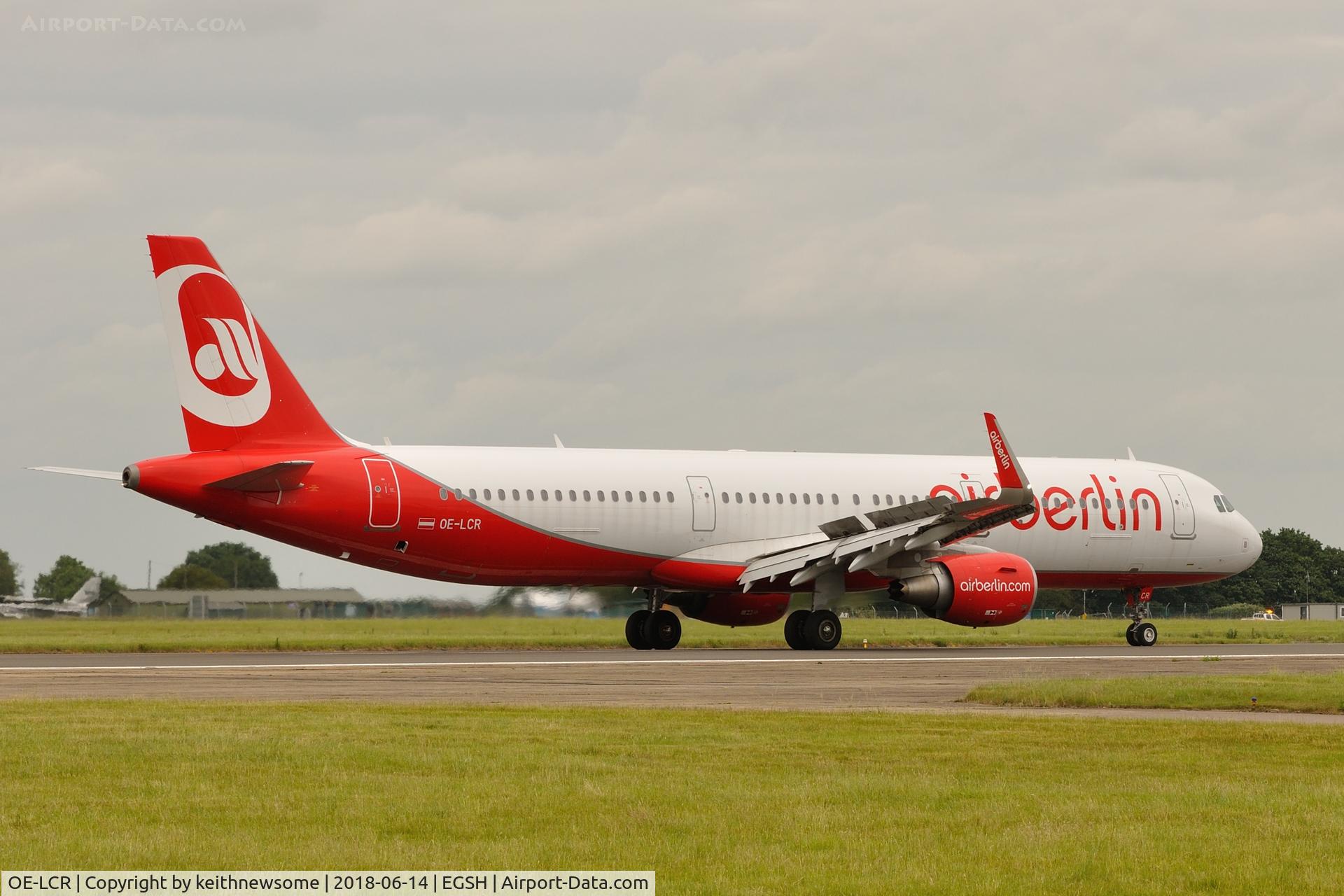 OE-LCR, 2015 Airbus A321-211 C/N 6719, Arriving at Norwich for paintwork.