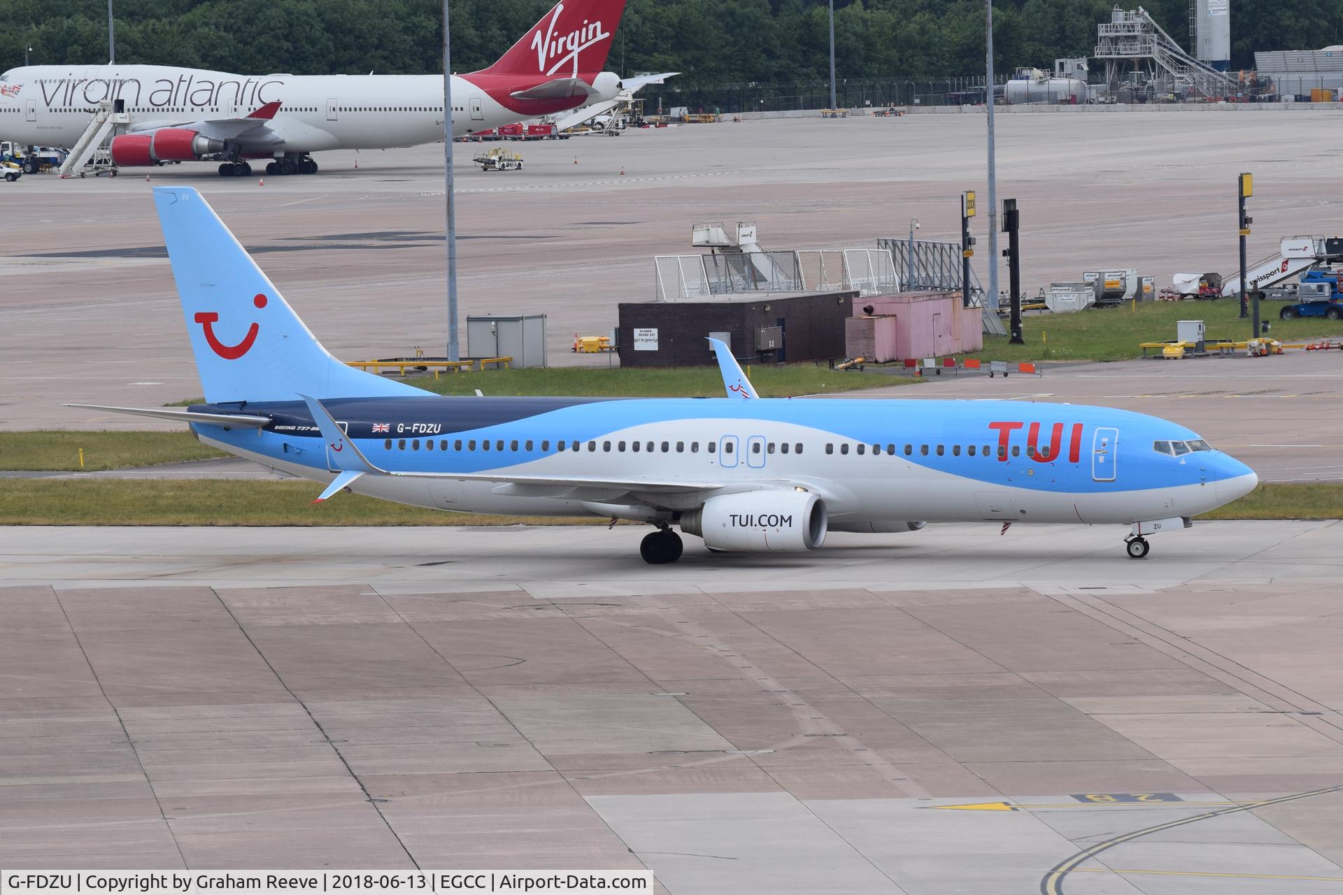 G-FDZU, 2011 Boeing 737-8K5 C/N 37253, Just landed at Manchester.