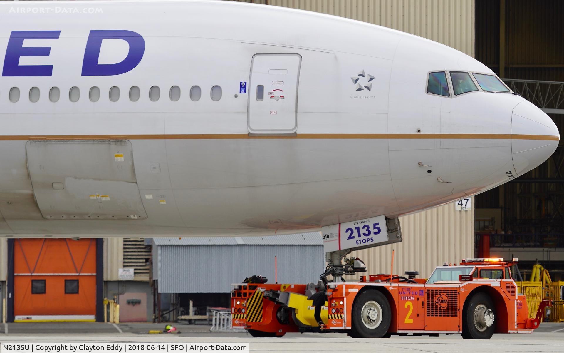 N2135U, 2017 Boeing 777-300/ER C/N 62646, SFO 2018.