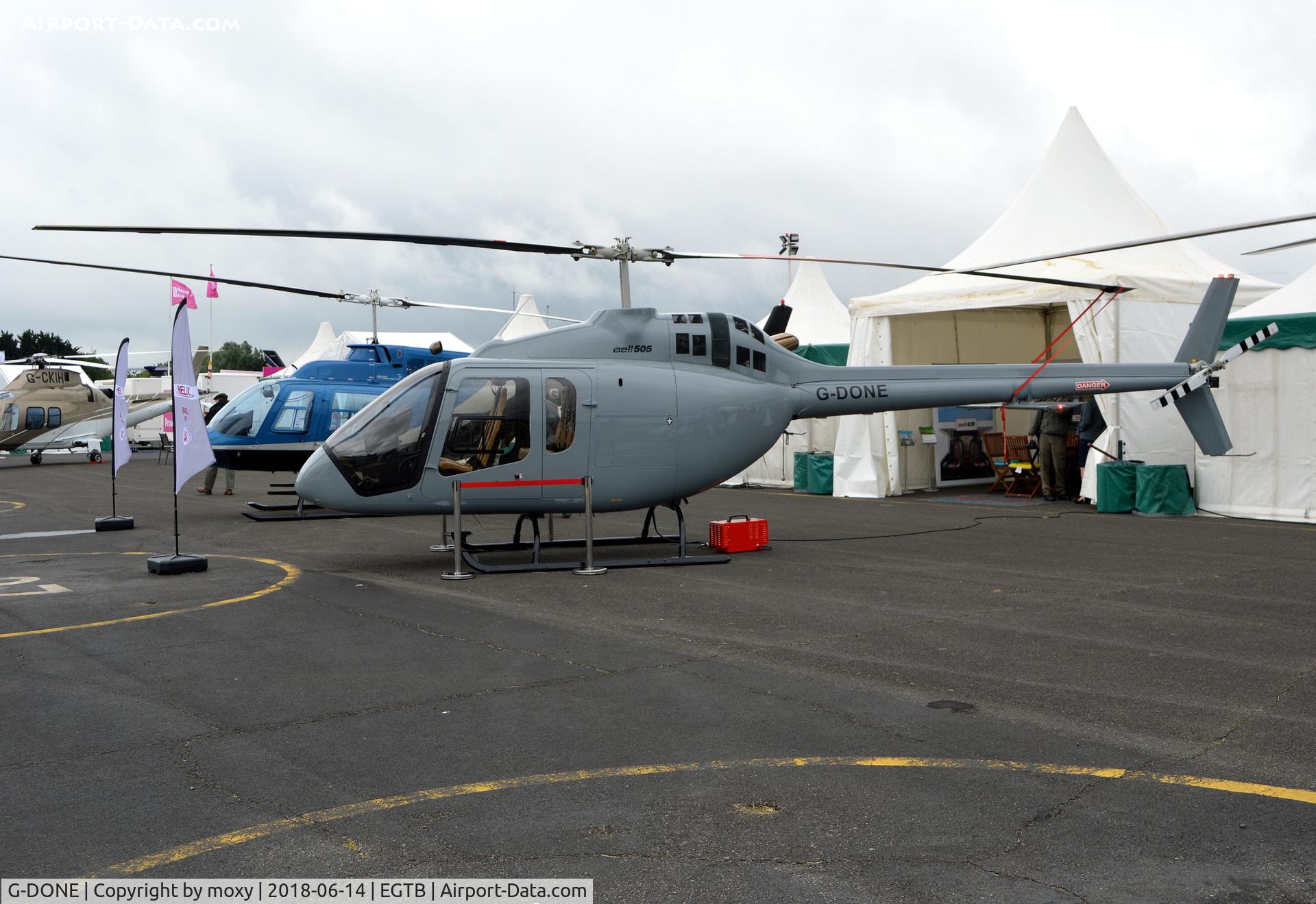 G-DONE, 2018 Bell 505 Jet Ranger X C/N 65056, Bell 505 Jet Ranger X at Wycombe Air Park.