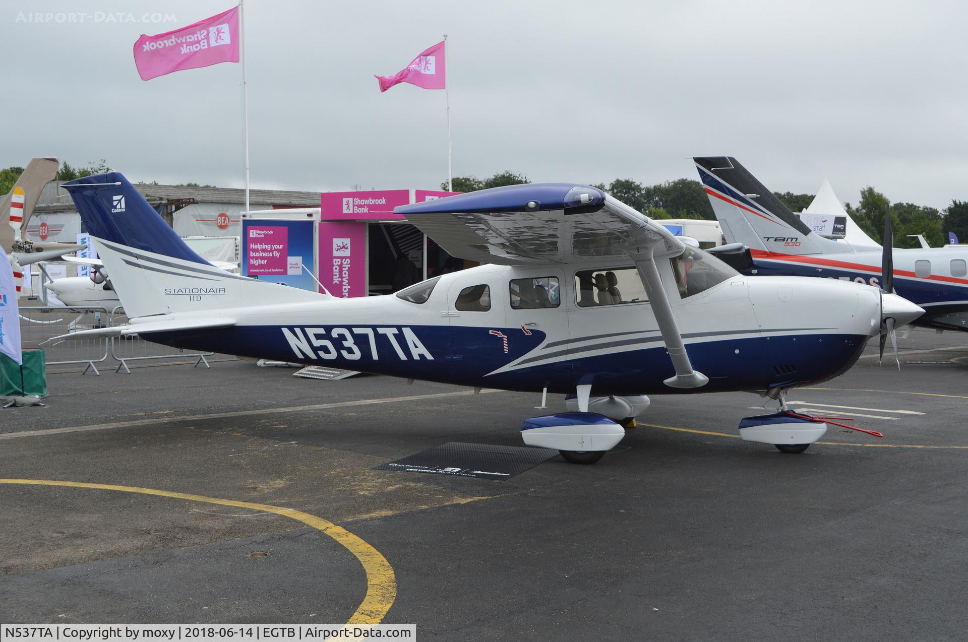 N537TA, 2018 Cessna T206H Turbo Stationair C/N T20609537, Textron Aviation Inc T206H Stationair at Wycombe Air Park.