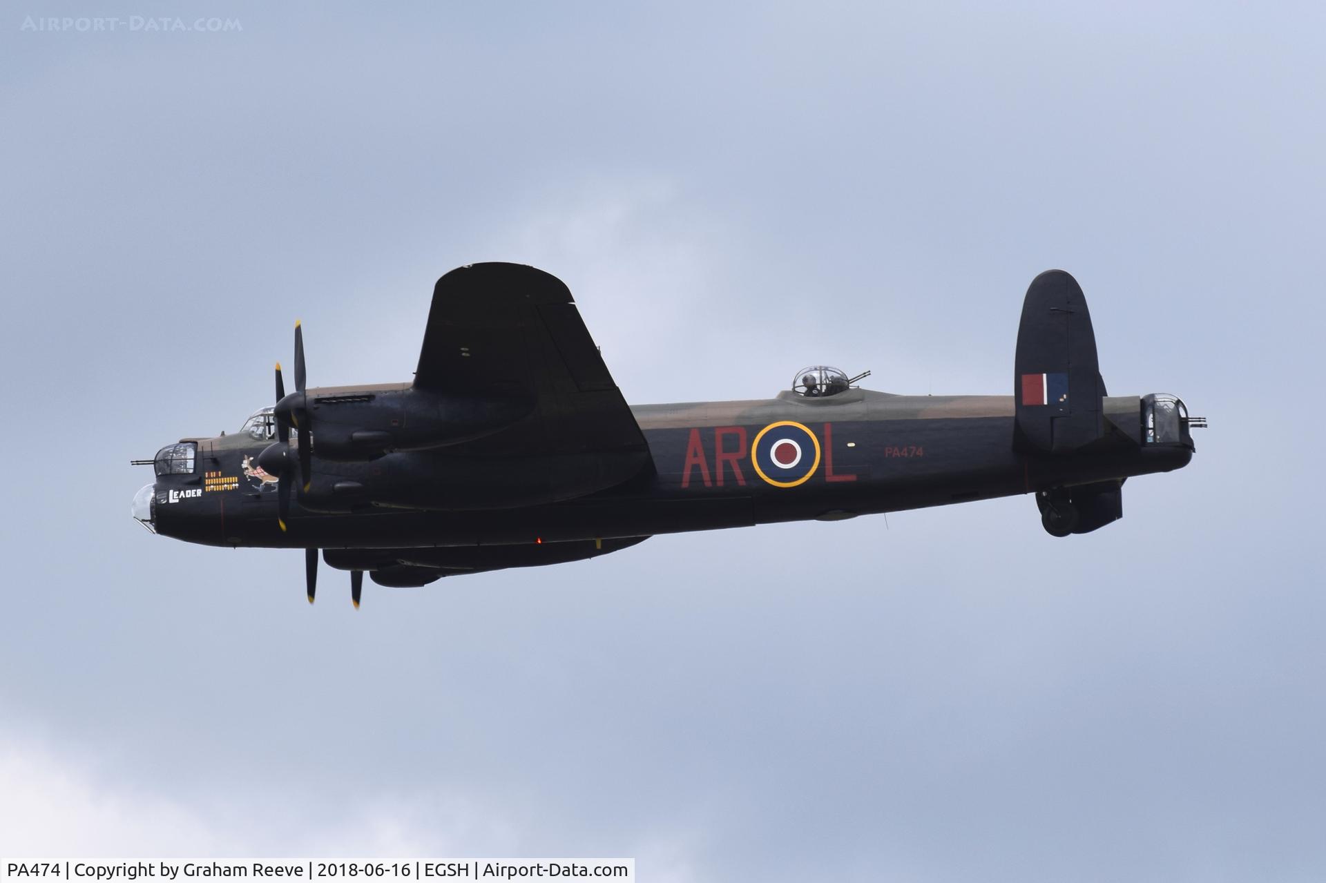 PA474, 1945 Avro 683 Lancaster B1 C/N VACH0052/D2973, Flypast at Norwich.