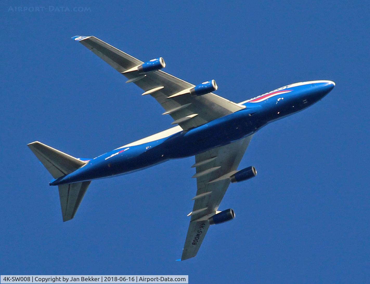 4K-SW008, 1999 Boeing 747-4R7F/SCD C/N 29732, Over Lelystad at 10.000 ft direction Schiphol Amsterdam