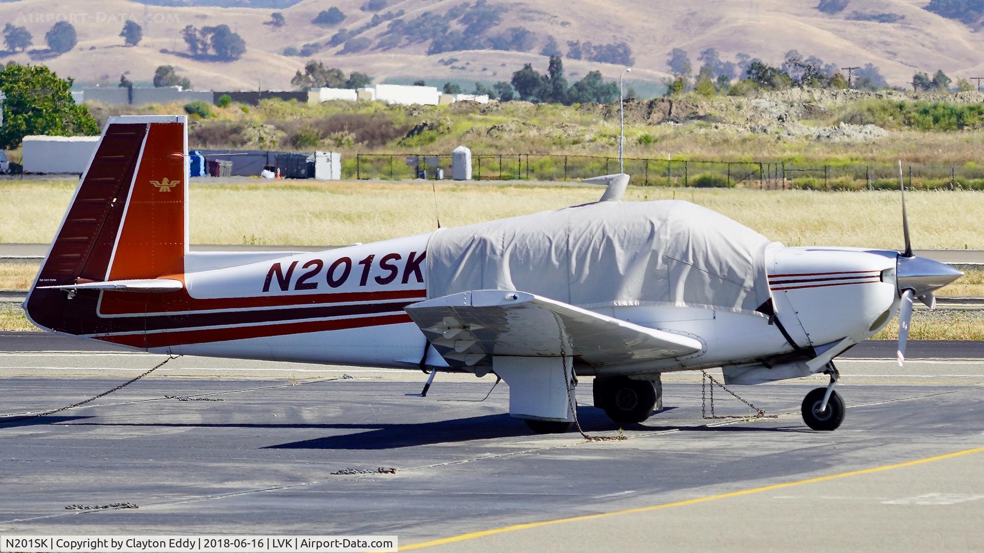 N201SK, 1977 Mooney M20J 201 C/N 24-0142, Livermore Airport California 2018.