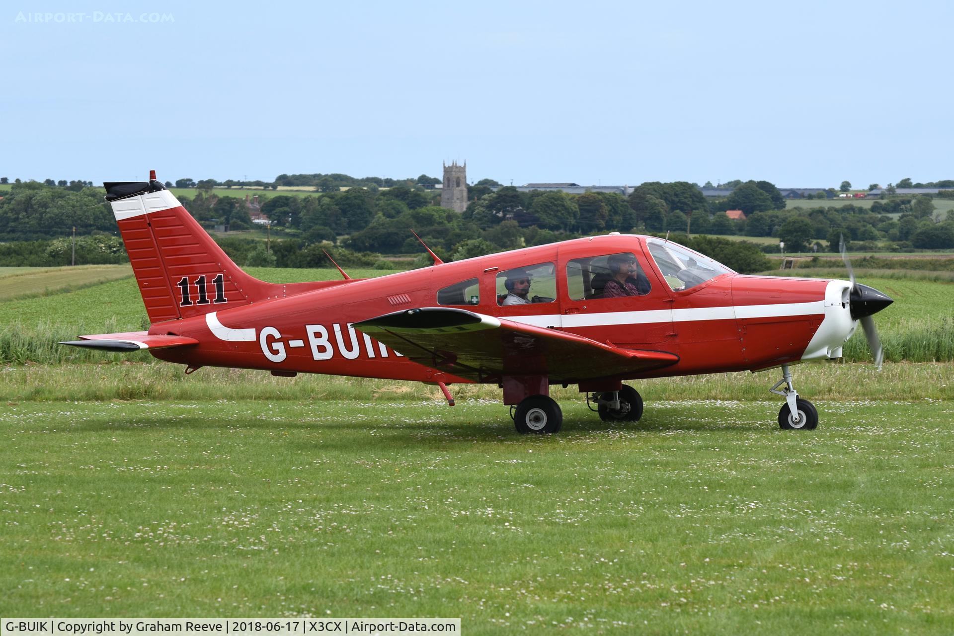 G-BUIK, 1979 Piper PA-28-161 Cherokee Warrior II C/N 28-7916469, Just landed at Northrepps.