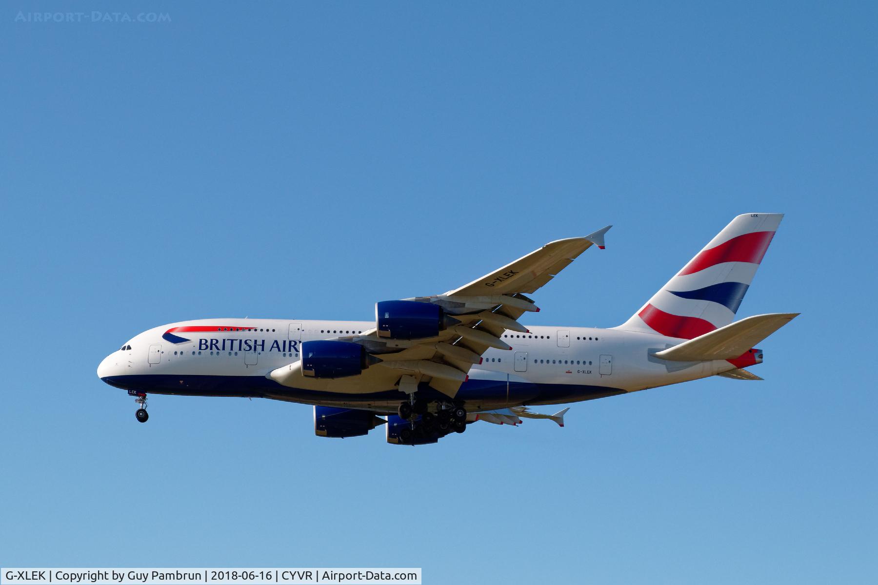 G-XLEK, 2015 Airbus A380-841 C/N 194, Landing on 26R