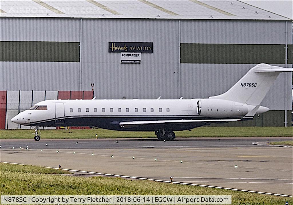 N878SC, 2014 Bombardier BD-700-1A10 Global 6000 C/N 9614, At London Luton