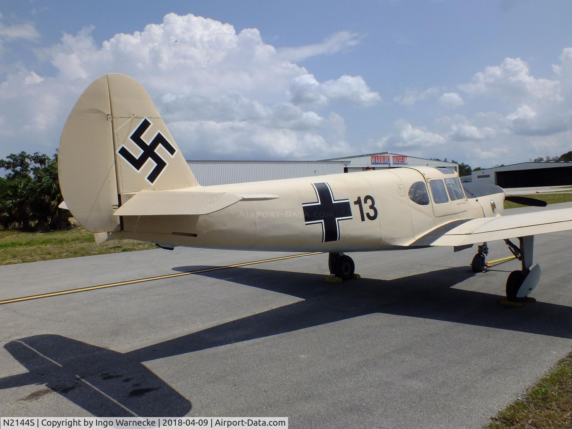 N2144S, Nord 1101 Noralpha C/N 32, Nord N.1101 Noralpha/Ramier (Me 208 with Renault engine) at the VAC Warbird Museum, Titusville FL