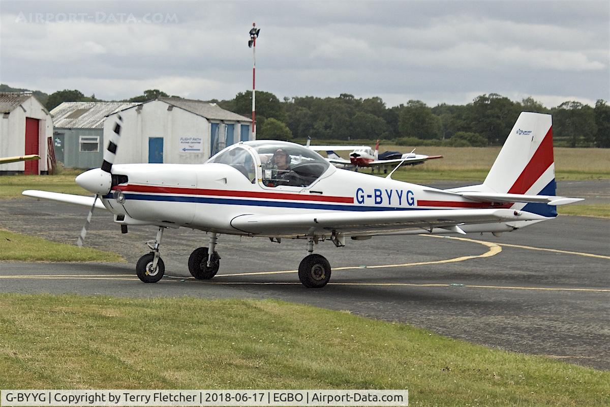 G-BYYG, 1990 Slingsby T-67C Firefly C/N 2101, Participating in 2018 Project Propellor at Wolverhampton Halfpenny Green Airport