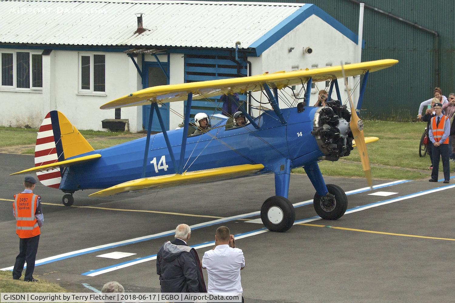 G-ISDN, 1941 Boeing N2S-3 Kaydet C/N 75-1263, Participating in 2018 Project Propellor at Wolverhampton Halfpenny Green Airport