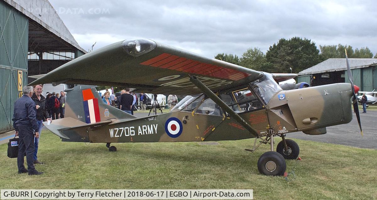 G-BURR, 1955 Auster AOP.9 C/N B5/10/32, Participating in 2018 Project Propellor at Wolverhampton Halfpenny Green Airport